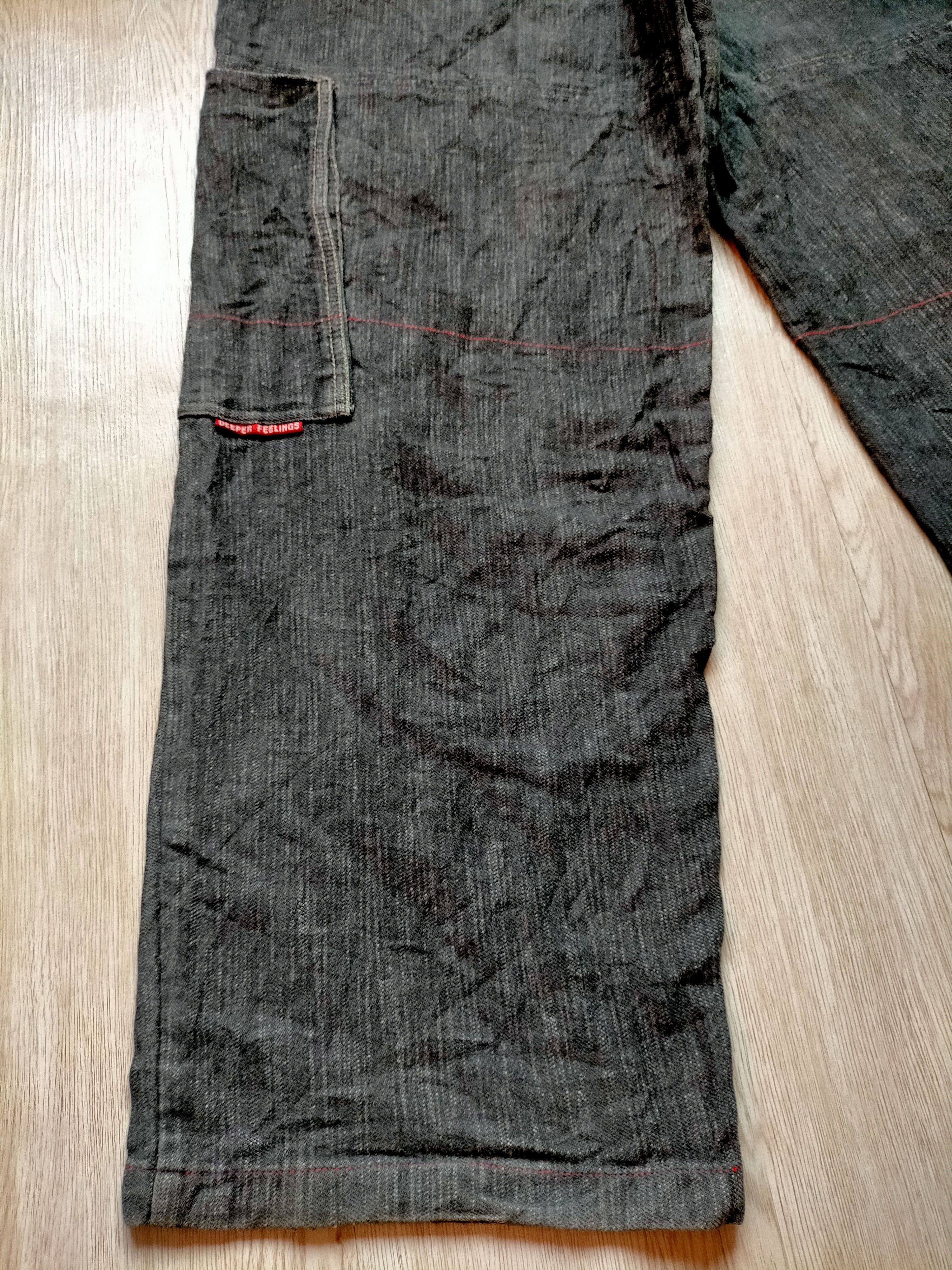 Vintage 1989 Baggy Soul Usa Embroidered Cargo Black Jeans