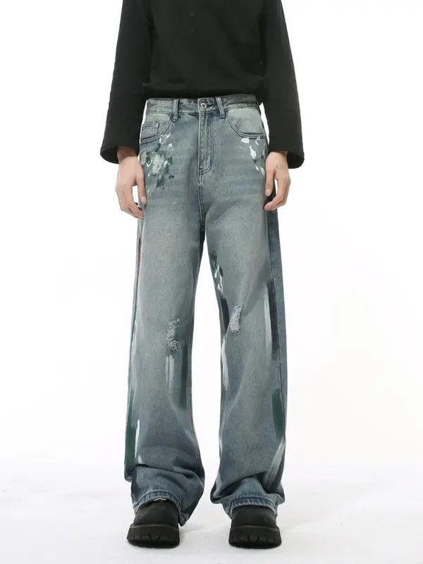 Jean Japanese heavy graffiti straiChiaki x Kyoko ght loose jeans Size US 32 / EU 48 - 6 Thumbnail