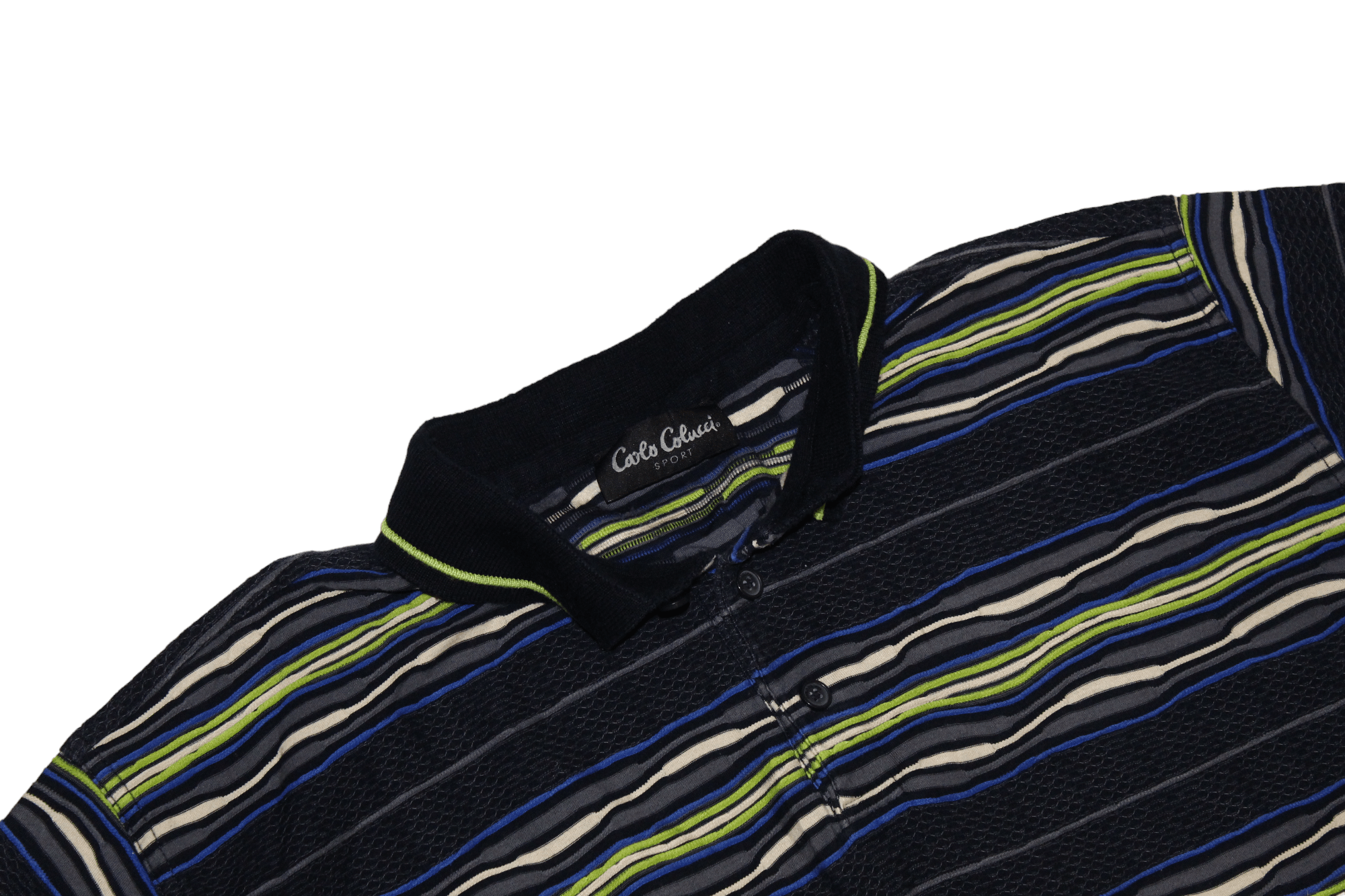 Carlo Colucci VTG Carlo Colucci Cotton Blend Chunky Woven Baggy Polo Shirt Size US L / EU 52-54 / 3 - 4 Thumbnail