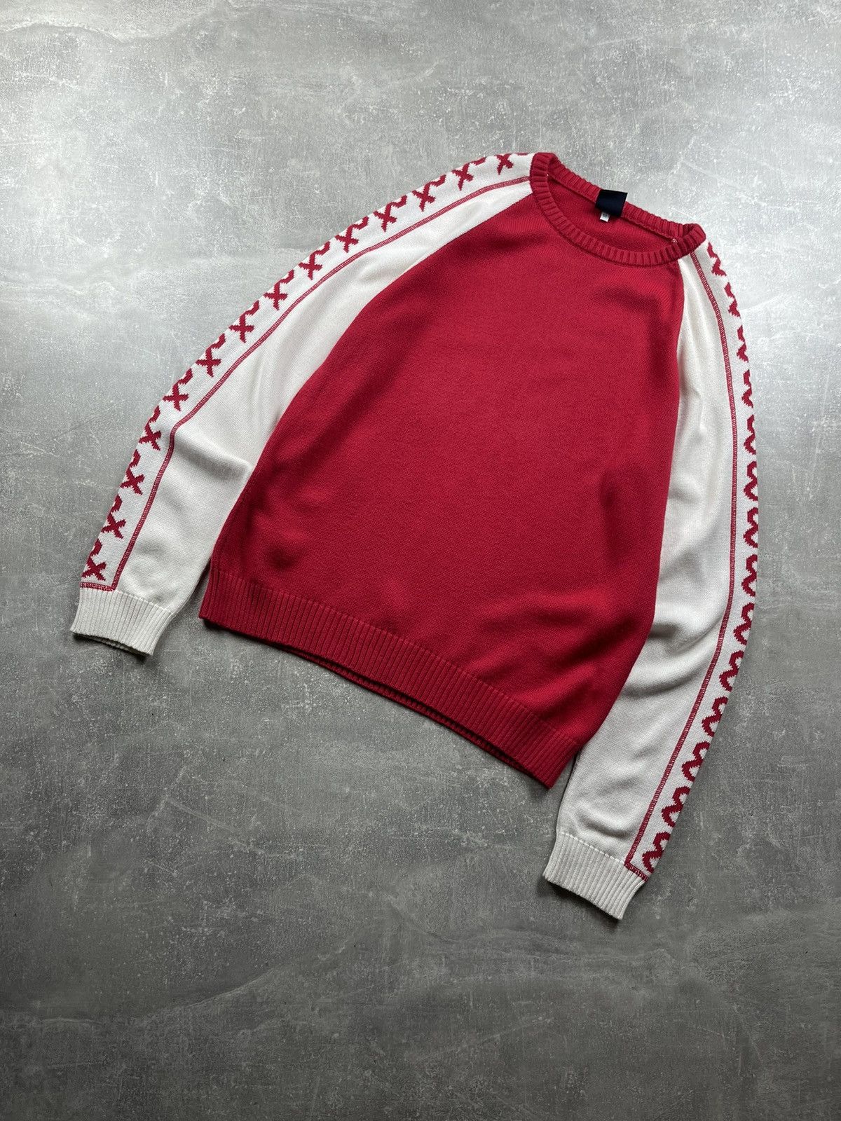 Dolce & Gabbana Dolce & Gabbana Knit Sweater Red White Logo Detail Size 52 Size US L / EU 52-54 / 3 - 1 Thumbnail