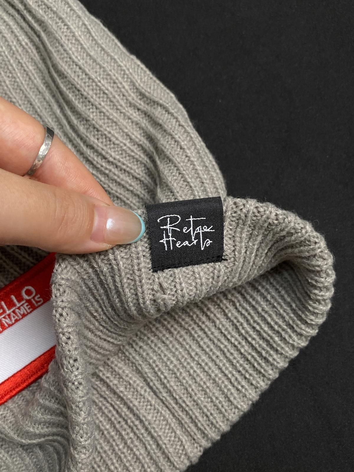 Japanese Brand Rare Box Boys Retro Hearts Gray Balaclava Ski Mask OS Size ONE SIZE - 6 Thumbnail