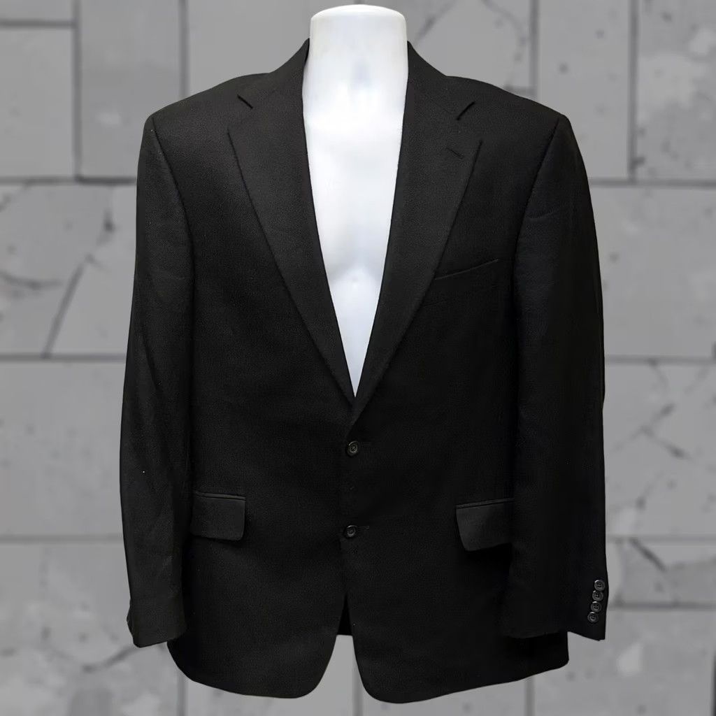 Nordstrom John W Nordstrom Mens Black Canada Made Cashmere 2 Button Sport Coat Size 42R Size US XS / EU 42 / 0 - 1 Thumbnail