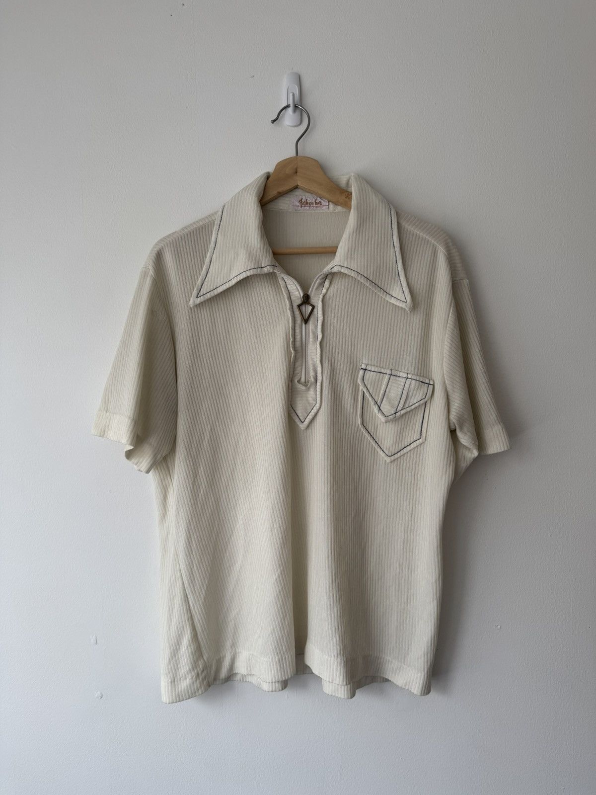 Vintage 1970s Vintage Zip Polo Size US L / EU 52-54 / 3 - 1 Thumbnail