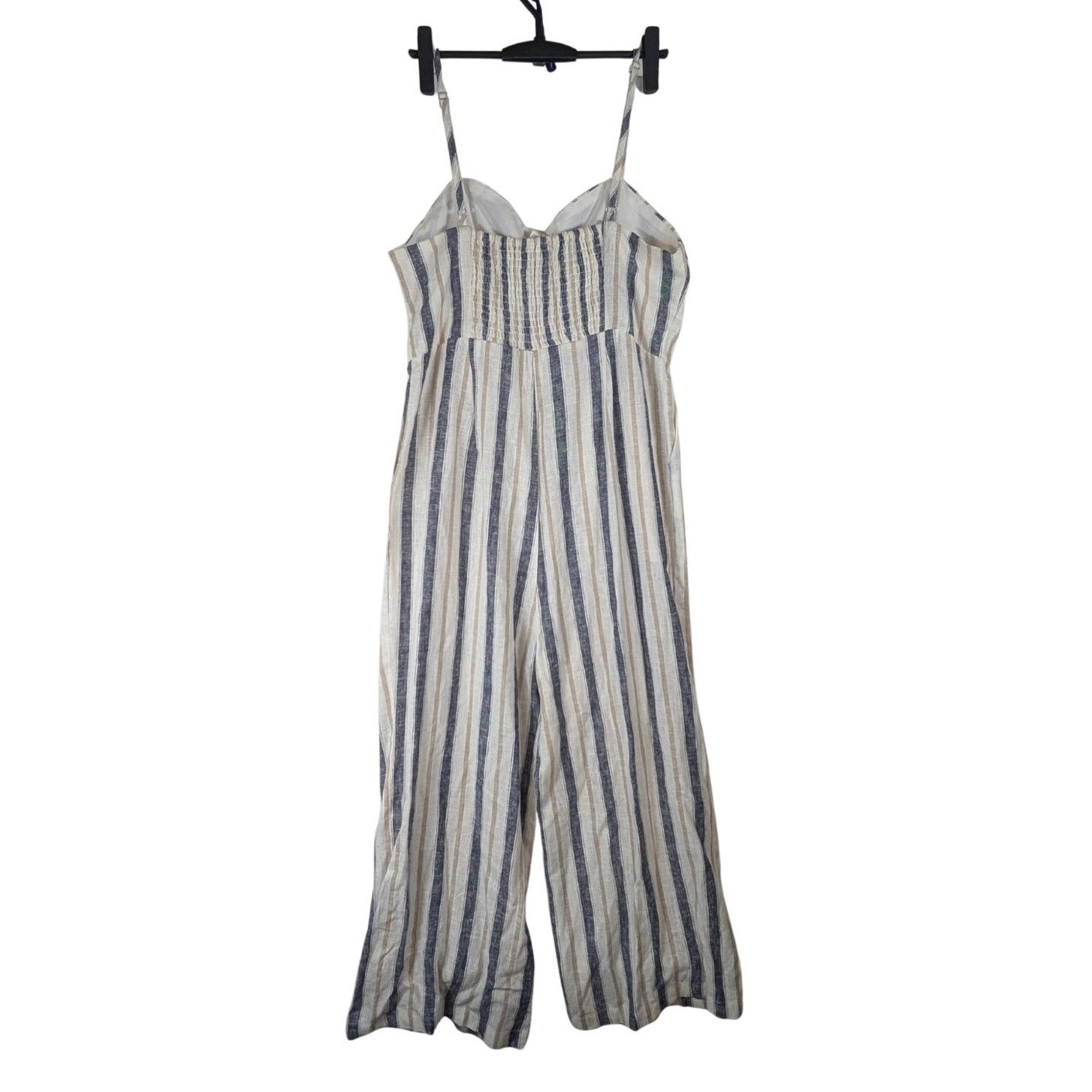 Unknown London Love Tree Linen Stripped Jumpsuit Wide Leg Women’s Size L Size 34" / US 12 / IT 48 - 2 Thumbnail