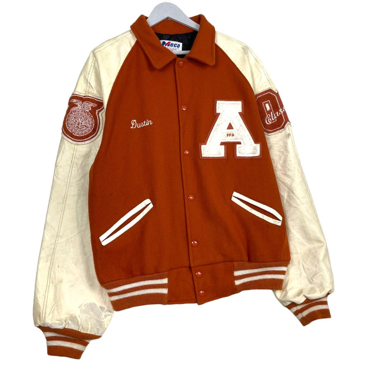 Vintage 💥90s FFA VARSITY BUTTON BOMBER JACKET Size US XL / EU 56 / 4 - 3 Thumbnail