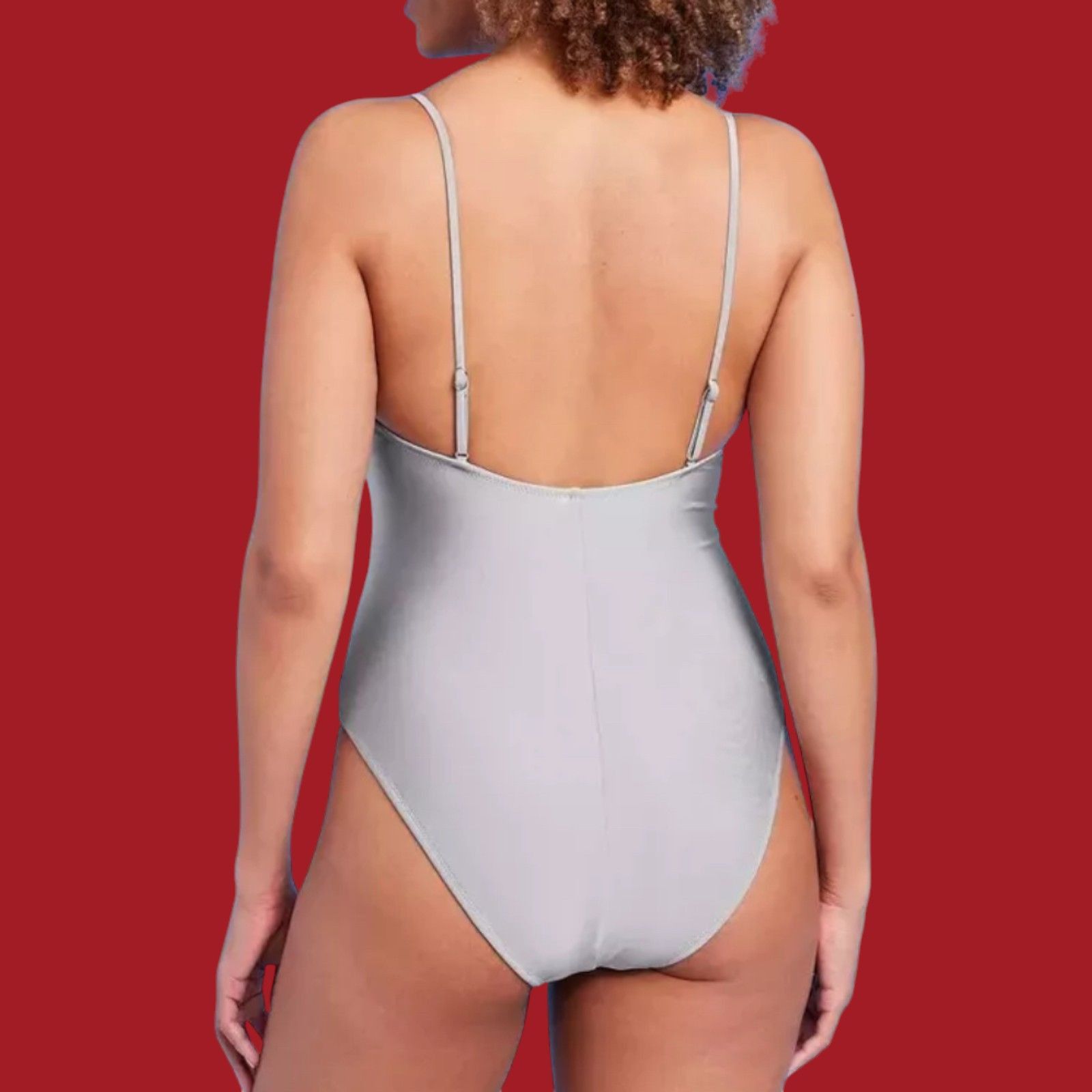 Other Shade & Shore - Women's Square Neck High Leg Cheeky Swimsuit Size ONE SIZE - 2 Thumbnail