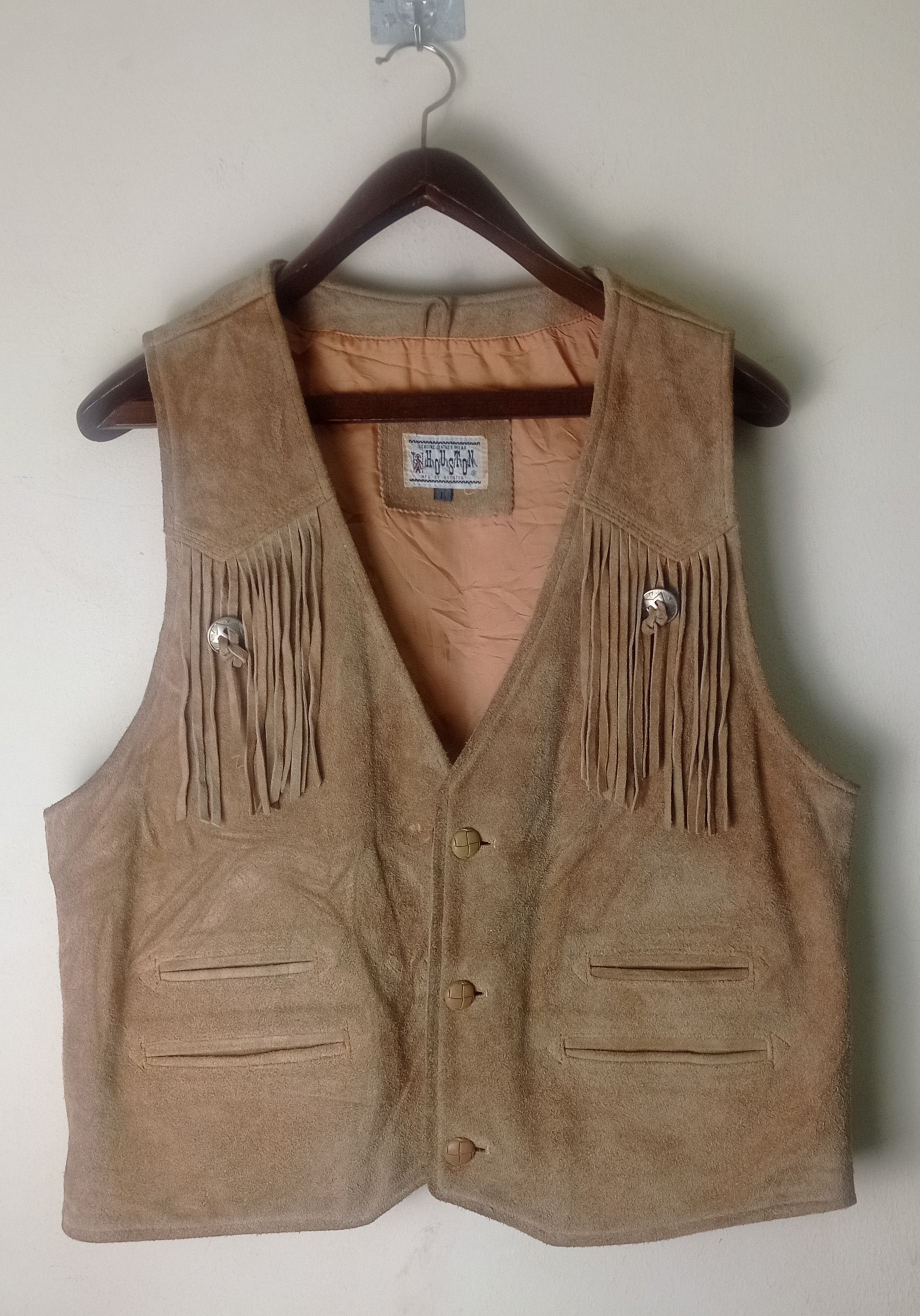 Native Vintage Houston Cowhide leather Vest Jacket Size US L / EU 52-54 / 3 - 6 Thumbnail