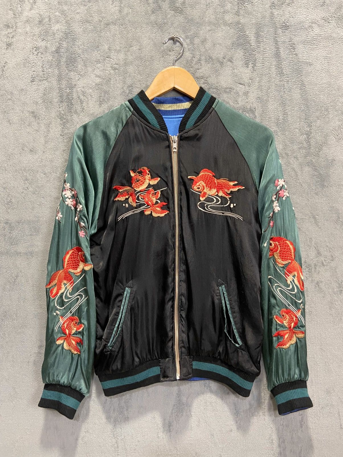 Japanese Brand Japanese classic script Silk Reversible Sukajan Koi Size US M / EU 48-50 / 2 - 3 Thumbnail