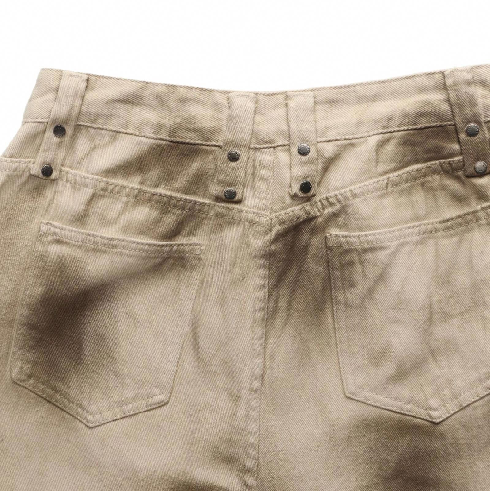 Japanese Brand Beige Wide Leg Cargo Pants, Distressed Baggy Style Size US 32 / EU 48 - 2 Thumbnail