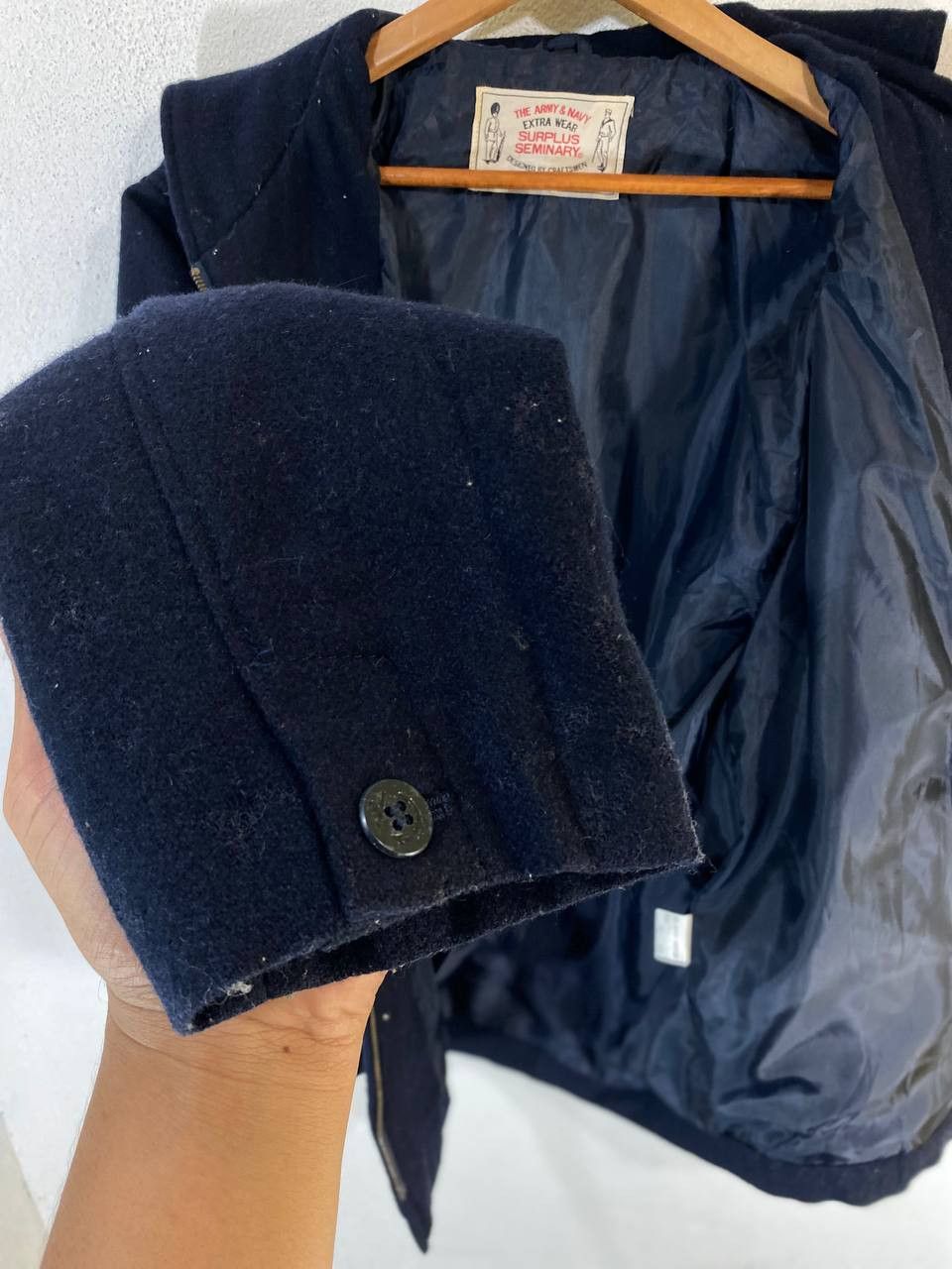Vintage surplus seminary army and navy extra wear wool jacket Size US L / EU 52-54 / 3 - 7 Thumbnail