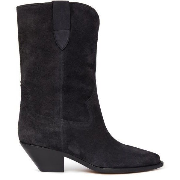 ISABEL MARANT Dahope Faded Black Suede 50mm Heeled Ankle Boo