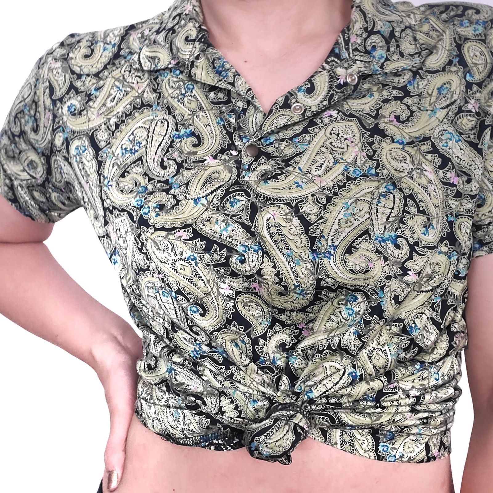 Other Tail Paisley Polo T-Shirt Athleisure Flower Top Medium Size M / US 6-8 / IT 42-44 - 2 Thumbnail