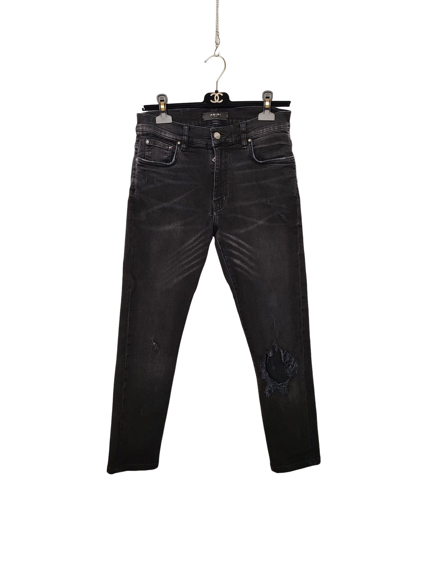 Amiri Amiri Blue Paisley Flame Black Denim Jeans Size 30 | Grailed