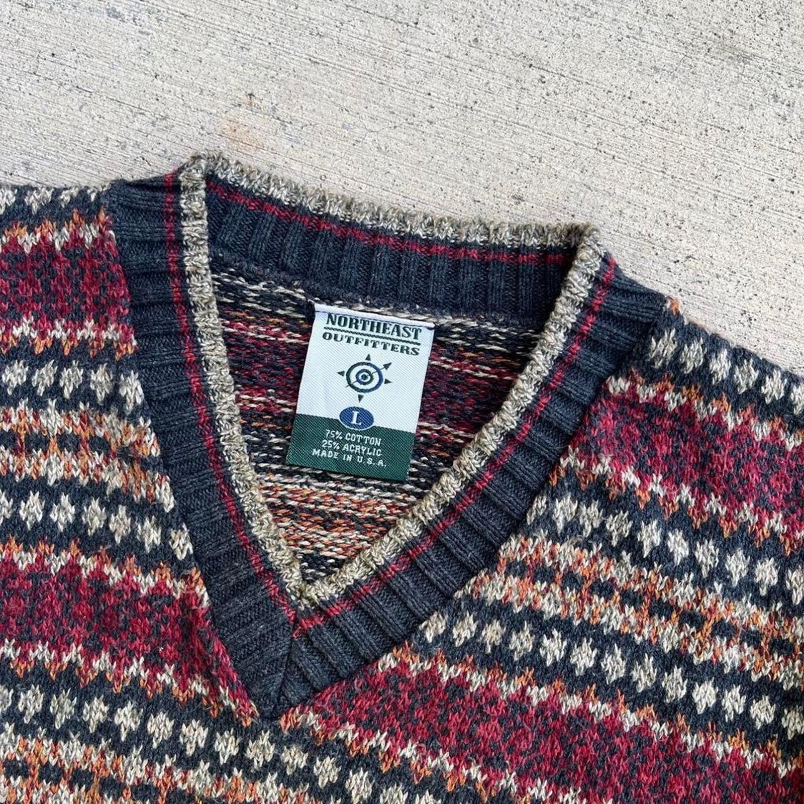 Other 90’s Fall di Signa Mohair Burgundy blend Fair Isle Sweater Size US L / EU 52-54 / 3 - 4 Thumbnail