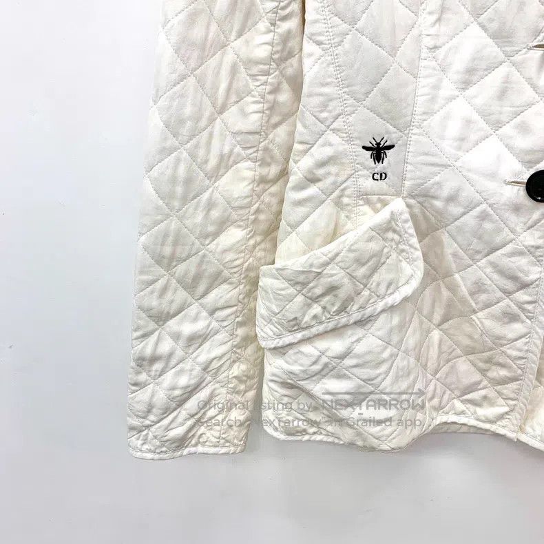 Dior Dior White diamond checkered bee embroidery mulberry silk Size XXS / US 00 / IT 34 - 4 Thumbnail