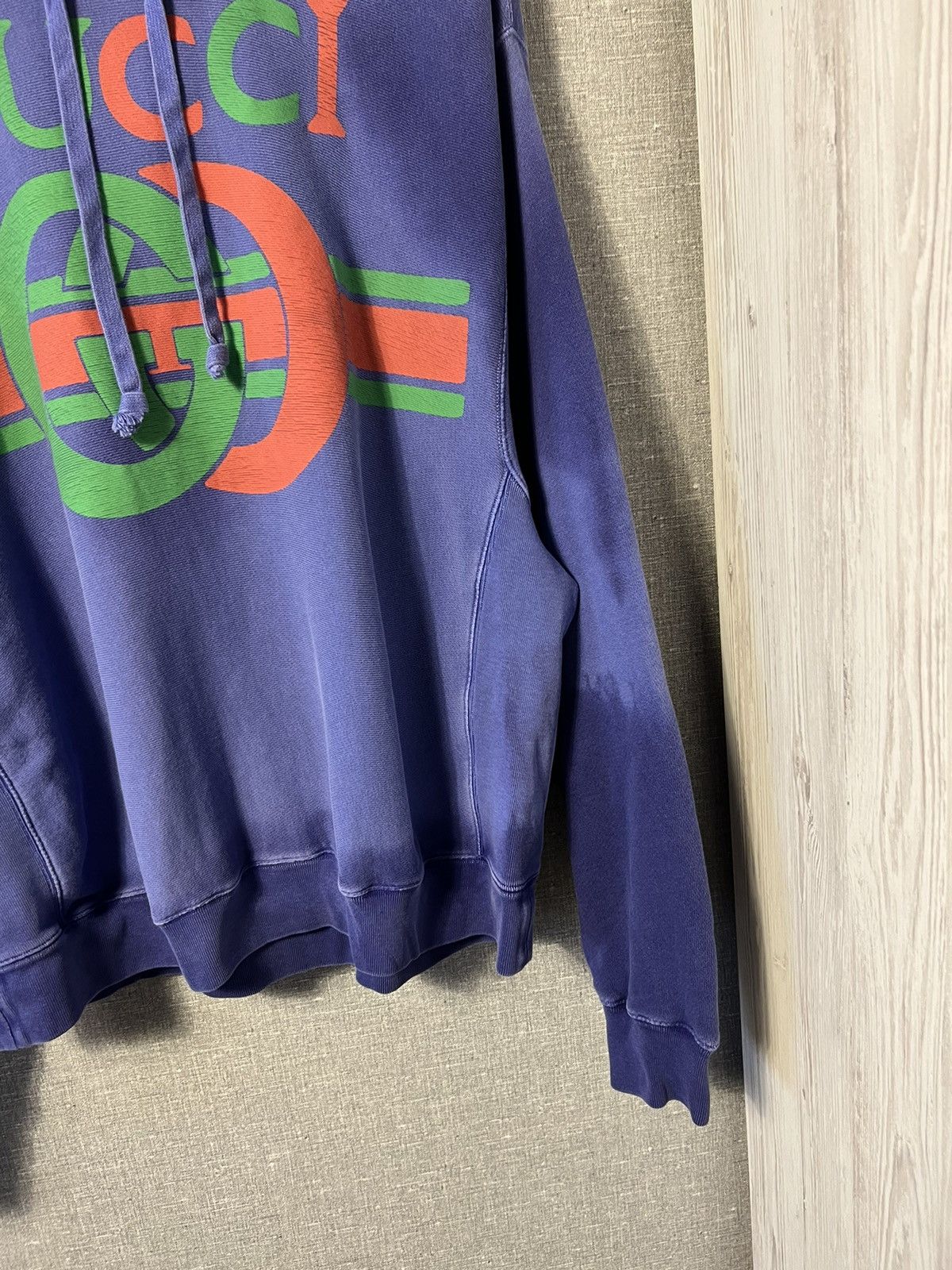 Gucci Gucci Blue Washed Effect Knit Interlocking GG Print Hoodie Size US M / EU 48-50 / 2 - 5 Thumbnail