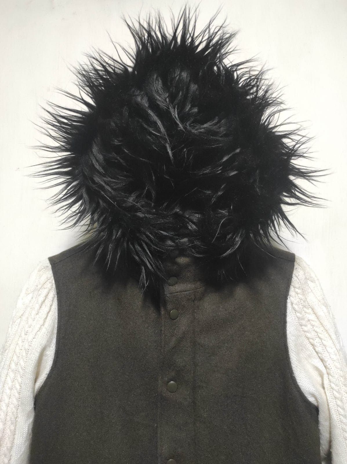 Japanese Brand Inherit wall mix knit zip fur hoodie jacket LGB style Size US M / EU 48-50 / 2 - 3 Thumbnail