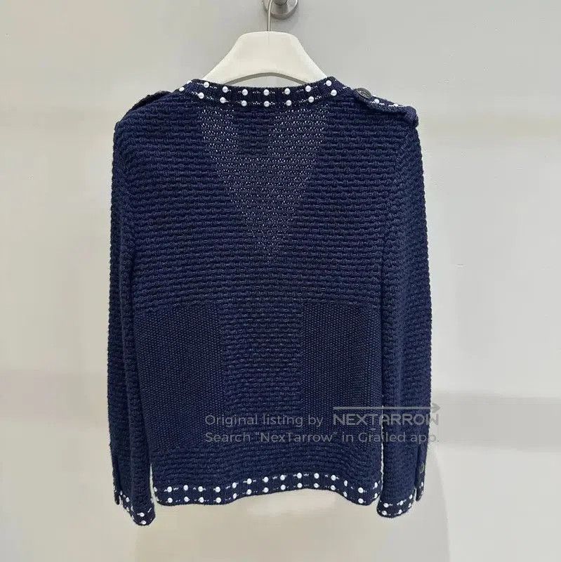 Chanel Chanel Navy Long Sleeve Cotton Sweater . Size XS / US 0-2 / IT 36-38 - 5 Thumbnail