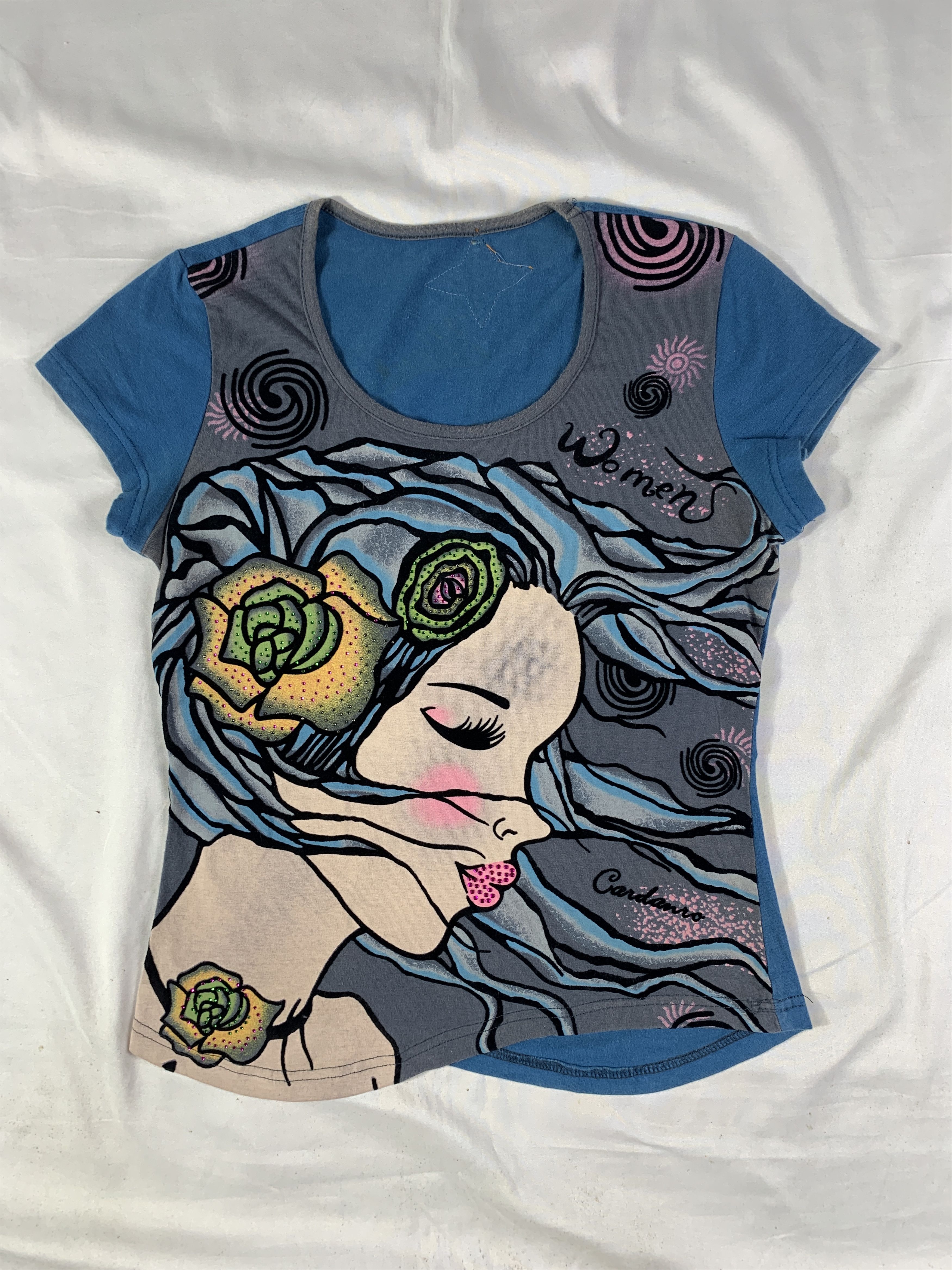 Japanese Brand Cardanro Girl Painting Art Tee (S) Size S / US 4 / IT 40 - 1 Thumbnail