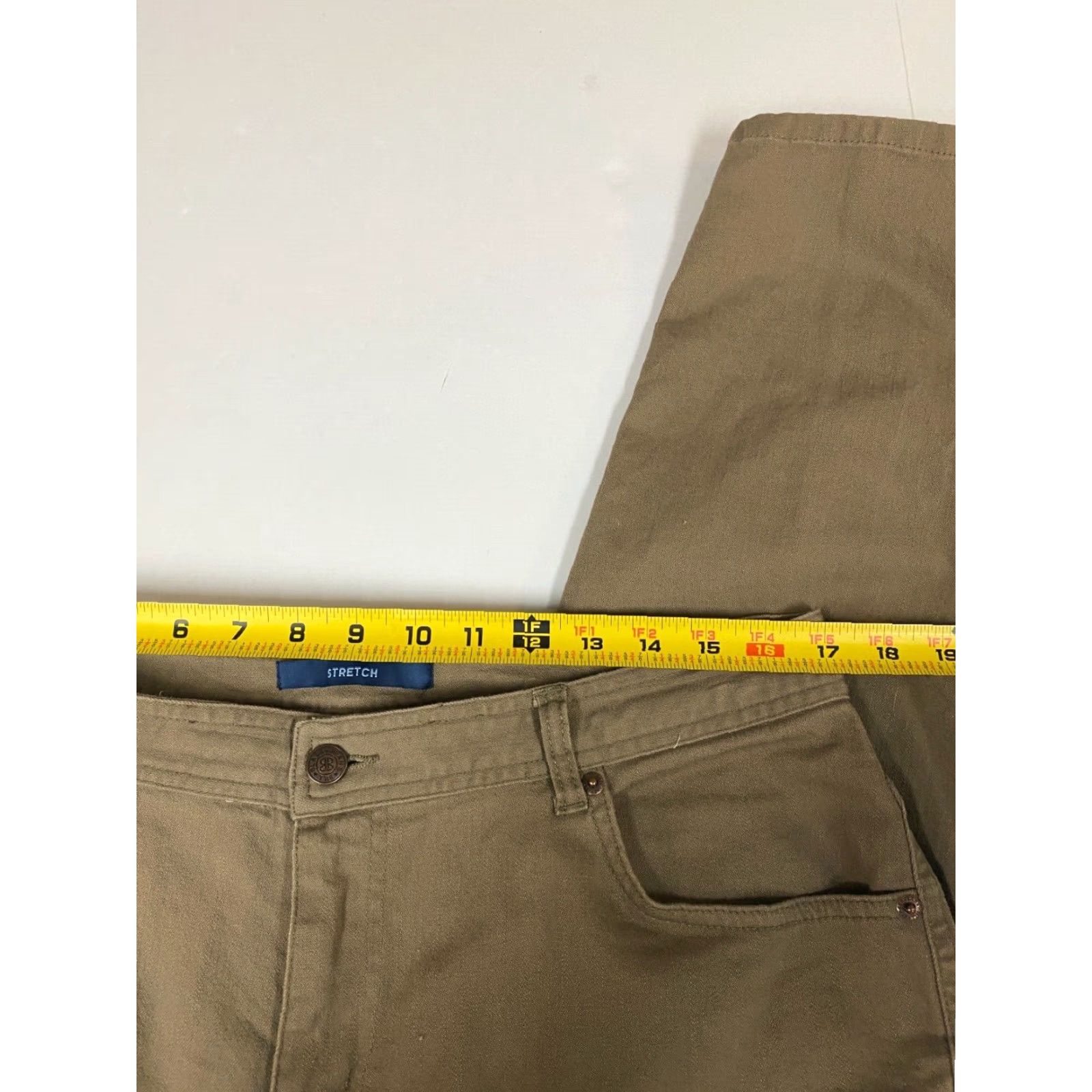 Bill Blass Bill Blass Womens Chino Pants 14P Brown Straight Stretch Size 36" / US 14 / IT 50 - 4 Thumbnail
