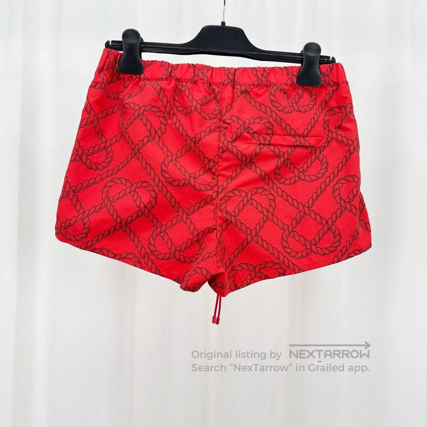 Hermes hermes red printed knot shorts size 36. Size 35" - 2 Thumbnail