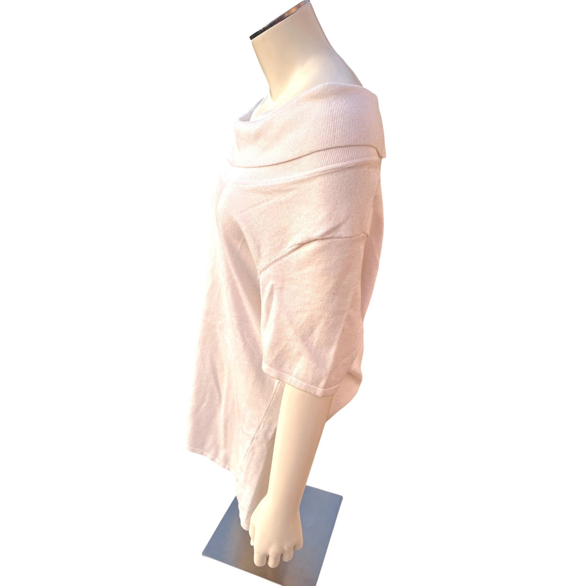 Other Alex Marie Off Shoulder Knit Top Size Large White Stretch Fa Size L / US 10 / IT 46 - 3 Thumbnail