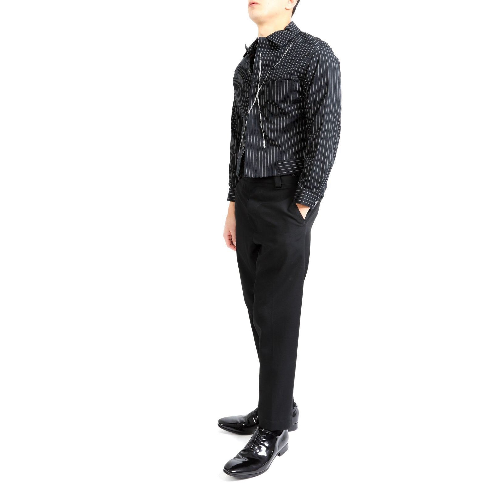 Haider Ackermann SS16 Embroidered Trucker Jacket in Pinstriped Cotton Size US XS / EU 42 / 0 - 5 Thumbnail