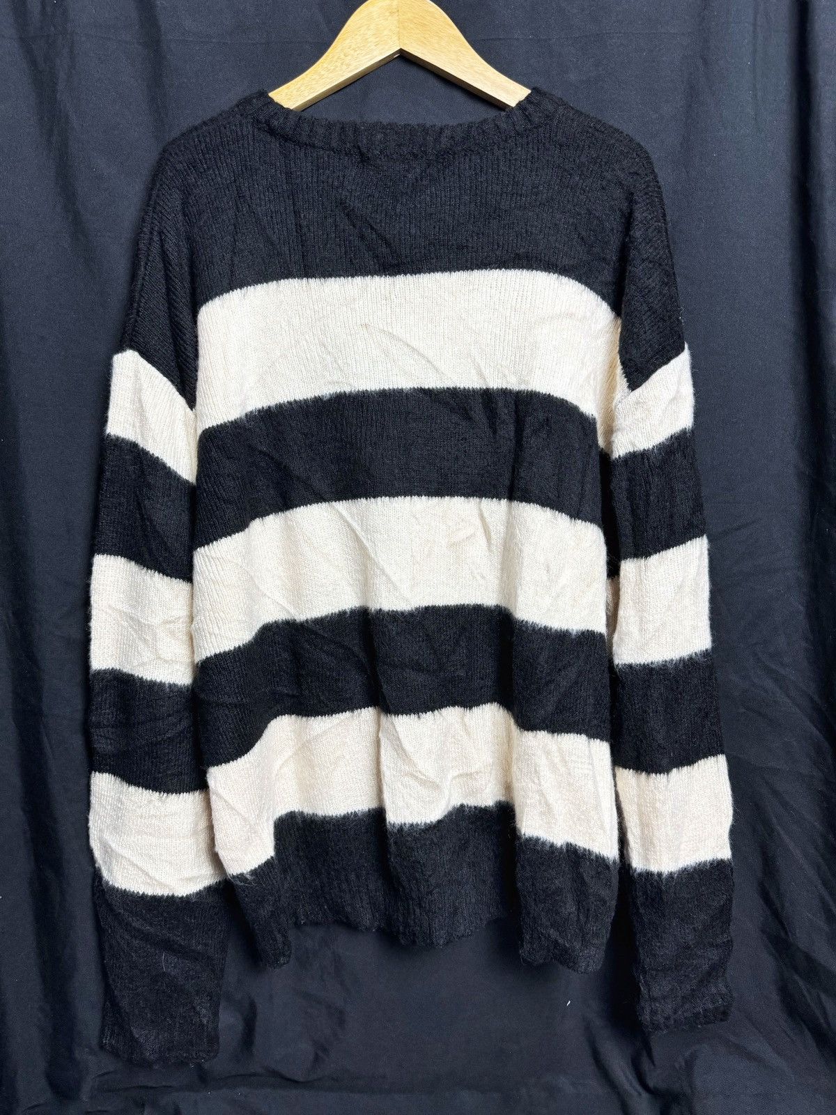 If Six Was Nine × Japanese Brand × Le Grande Bleu (L.G.B.) Even And Odd Stripe Mohair Sweater Kurt Cobain Style Size US L / EU 52-54 / 3 - 2 Thumbnail