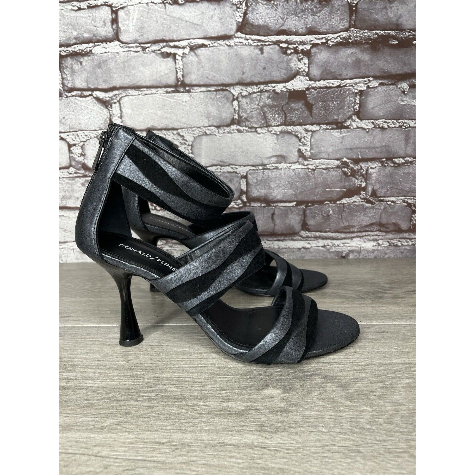 Donald Pliner Donald Pliner Neav Black Suede Shimmer Ankle Strap Heels Wom Size US 9.5 / IT 39.5 - 13 Thumbnail