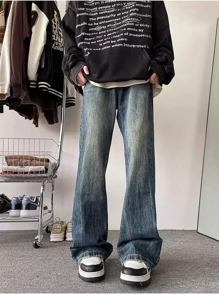 Japanese Brand Retro straight leg casual distressed jeans Size US 32 / EU 48 - 6 Thumbnail