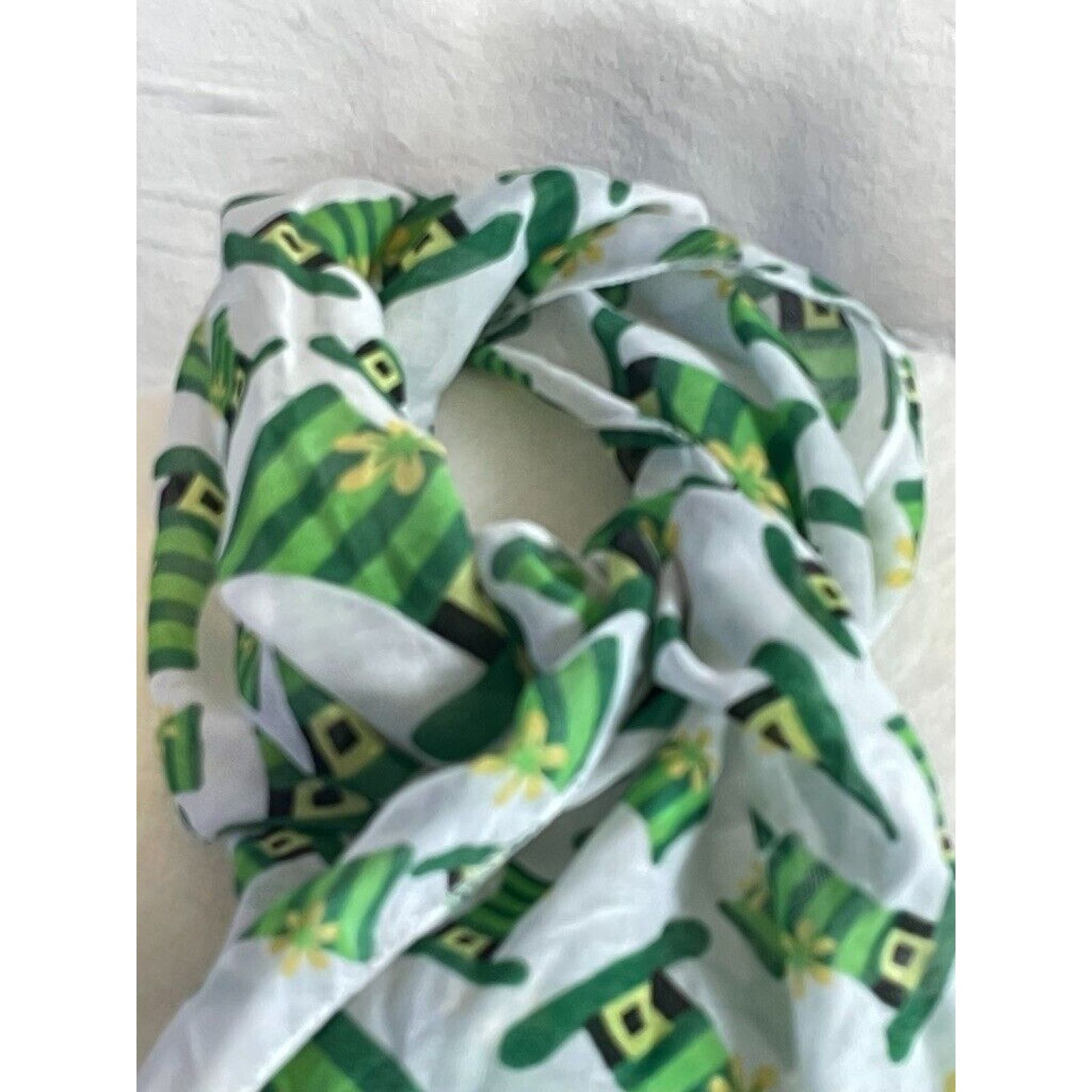 Vintage Womens Vintage Leprechaun Hat St Patricks Day Scarf 11”x58” Size ONE SIZE - 2 Thumbnail