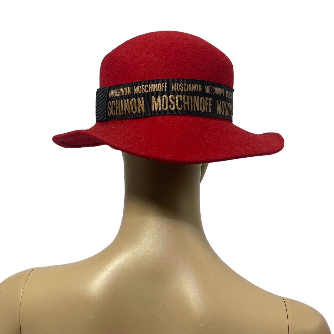 Moschino × Vintage MOSCHINO Cheap & Chic Vintage Red Wool Fedora Hat Size ONE SIZE - 4 Thumbnail