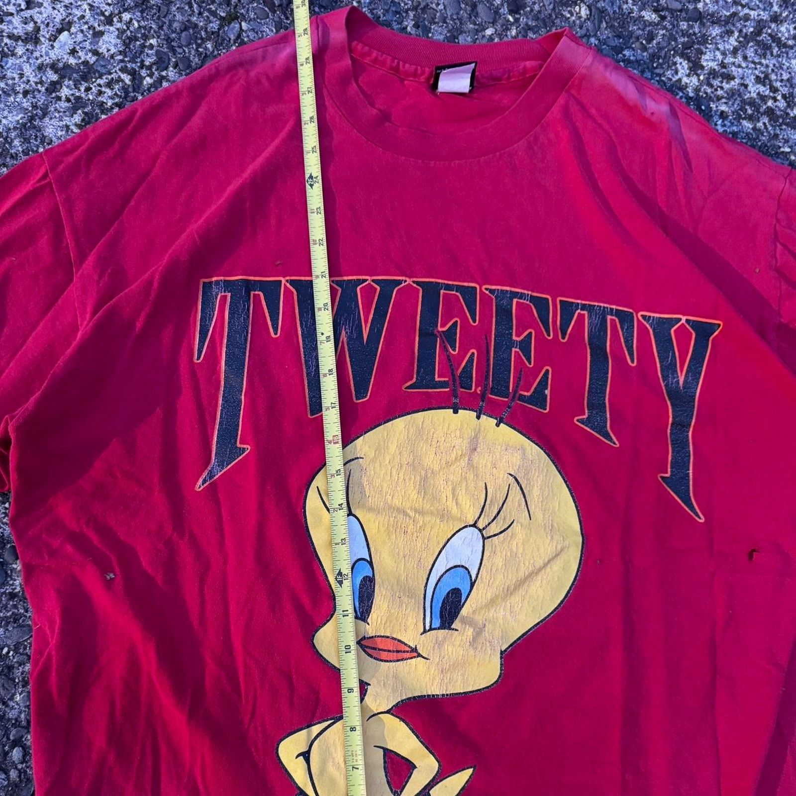 Warner Bros Vintage Tweety Bird DIY Tassel Distressed T-Shirt – Size XL Size ONE SIZE - 7 Thumbnail