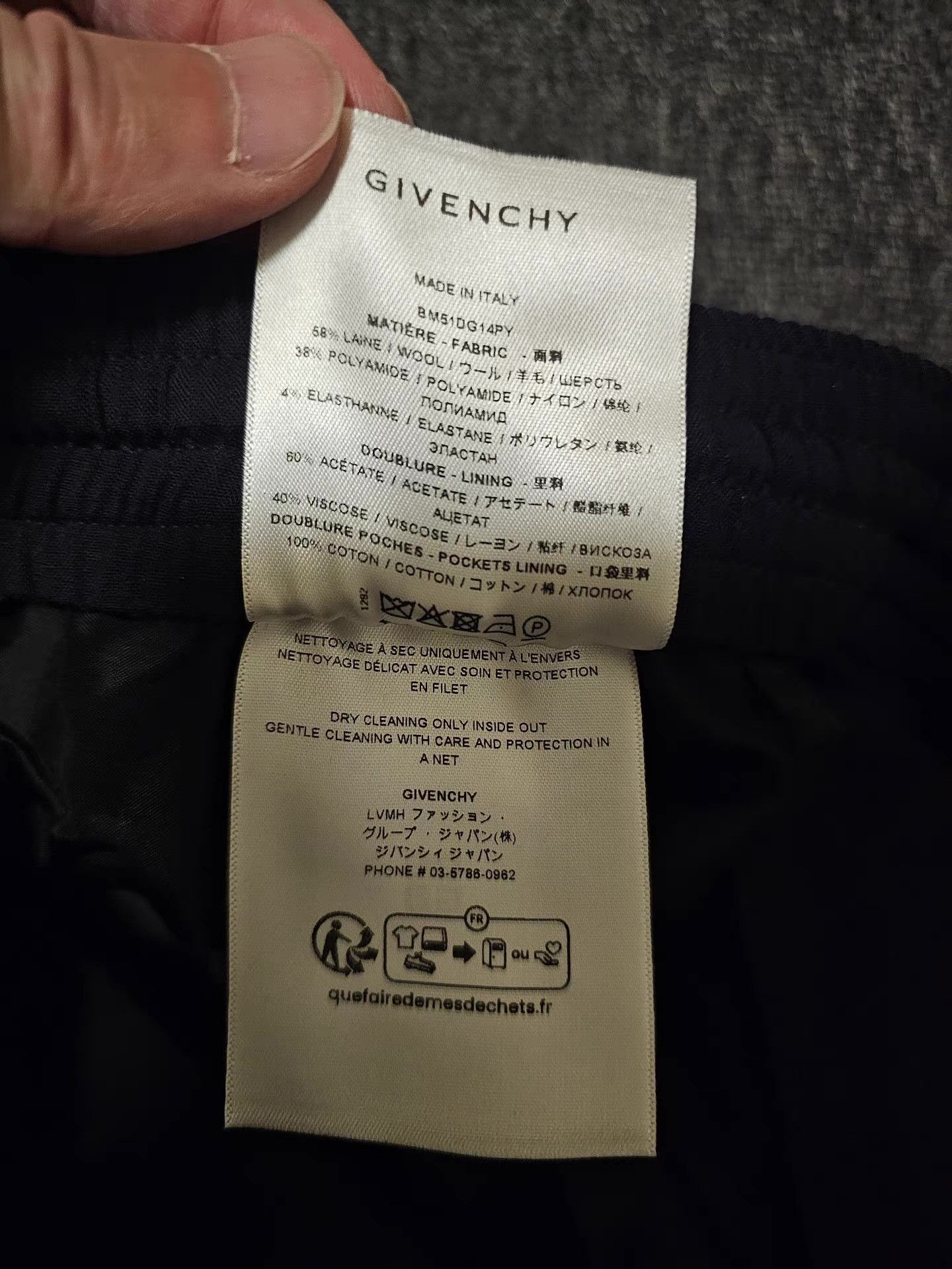 Givenchy Givenchy Men's Wool Casual Pants Q4 Size US 34 / EU 50 - 7 Thumbnail