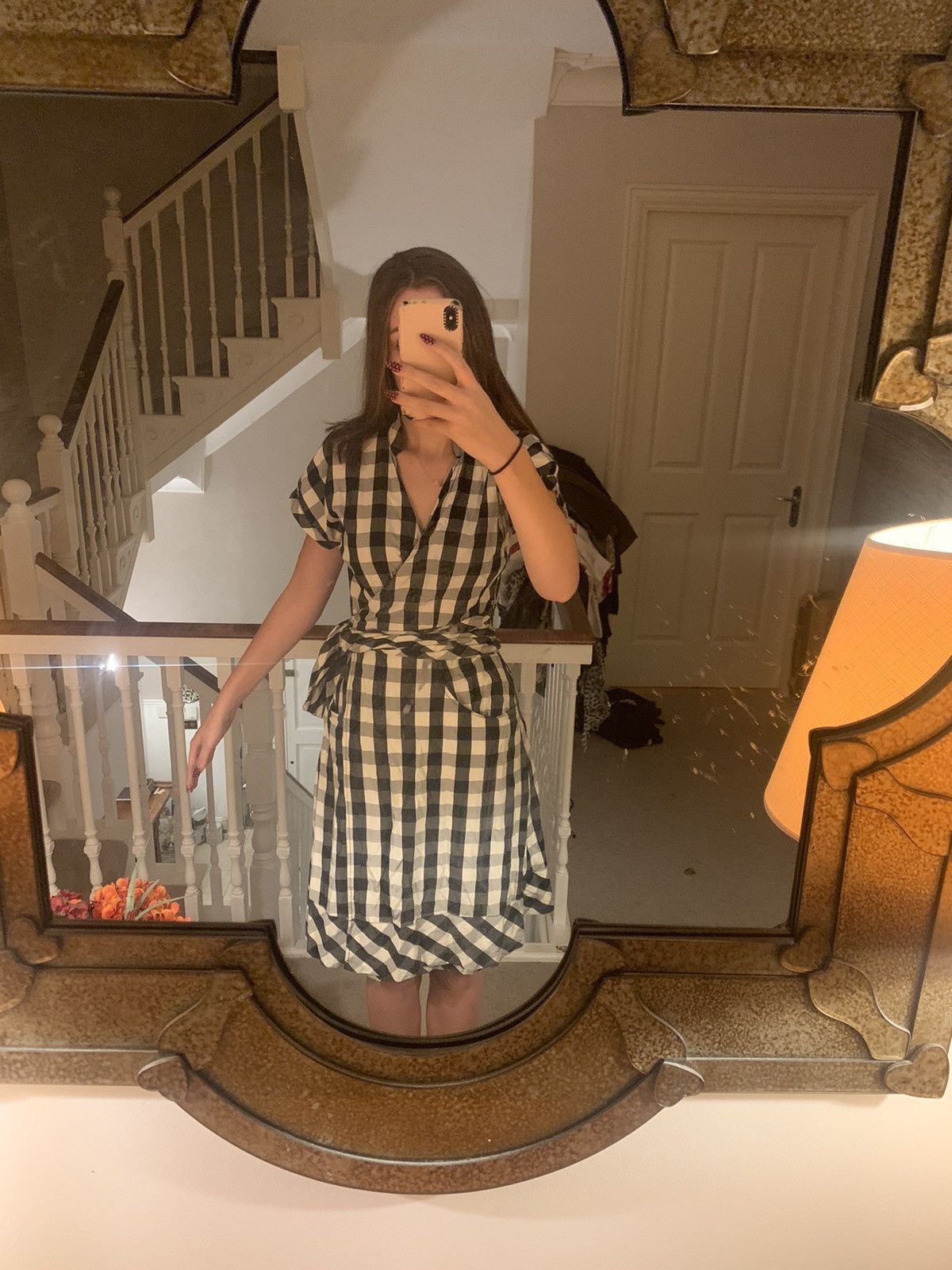 Jaeger Jaeger Black and White Checkered Mid-Length Dress Size M / US 6-8 / IT 42-44 - 1 Thumbnail