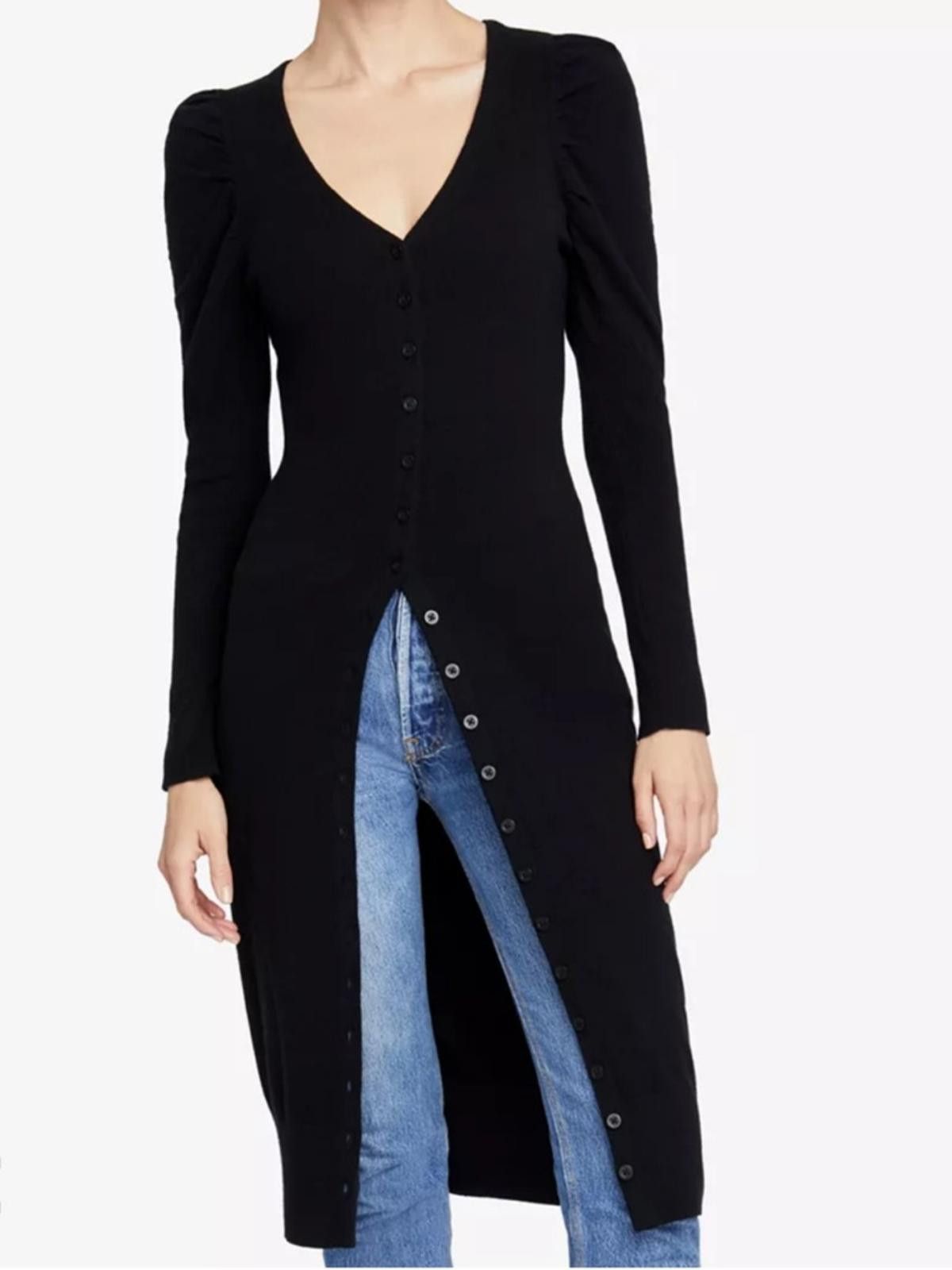 Other Rachel Roy / Sadie Duster Cardigan / Black / Button Front Size M / US 6-8 / IT 42-44 - 1 Thumbnail