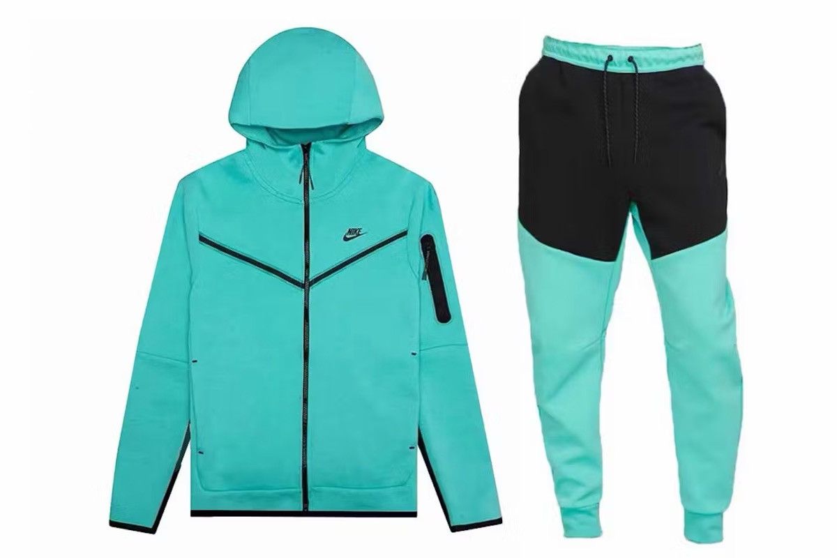 Nike Nike Sportswear Tech Fleece Hoodie & Joggers Set Washed Teal Size US XL / EU 56 / 4 - 1 Thumbnail