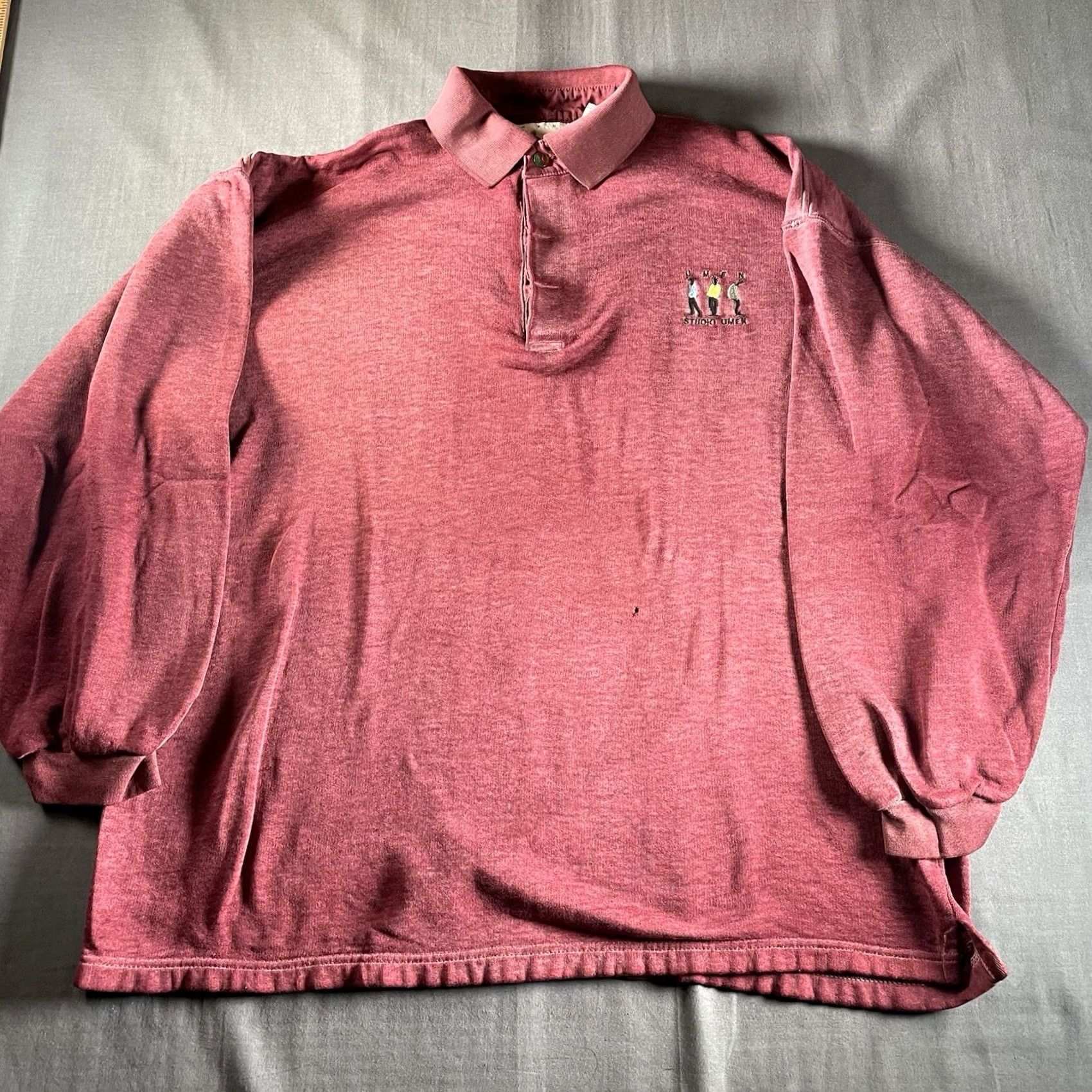 Vintage VINTAGE Umen Studio Sweatshirt Rugby Embroidered Collared 90s Men M Red Shirt Mens Size US M / EU 48-50 / 2 - 7 Thumbnail