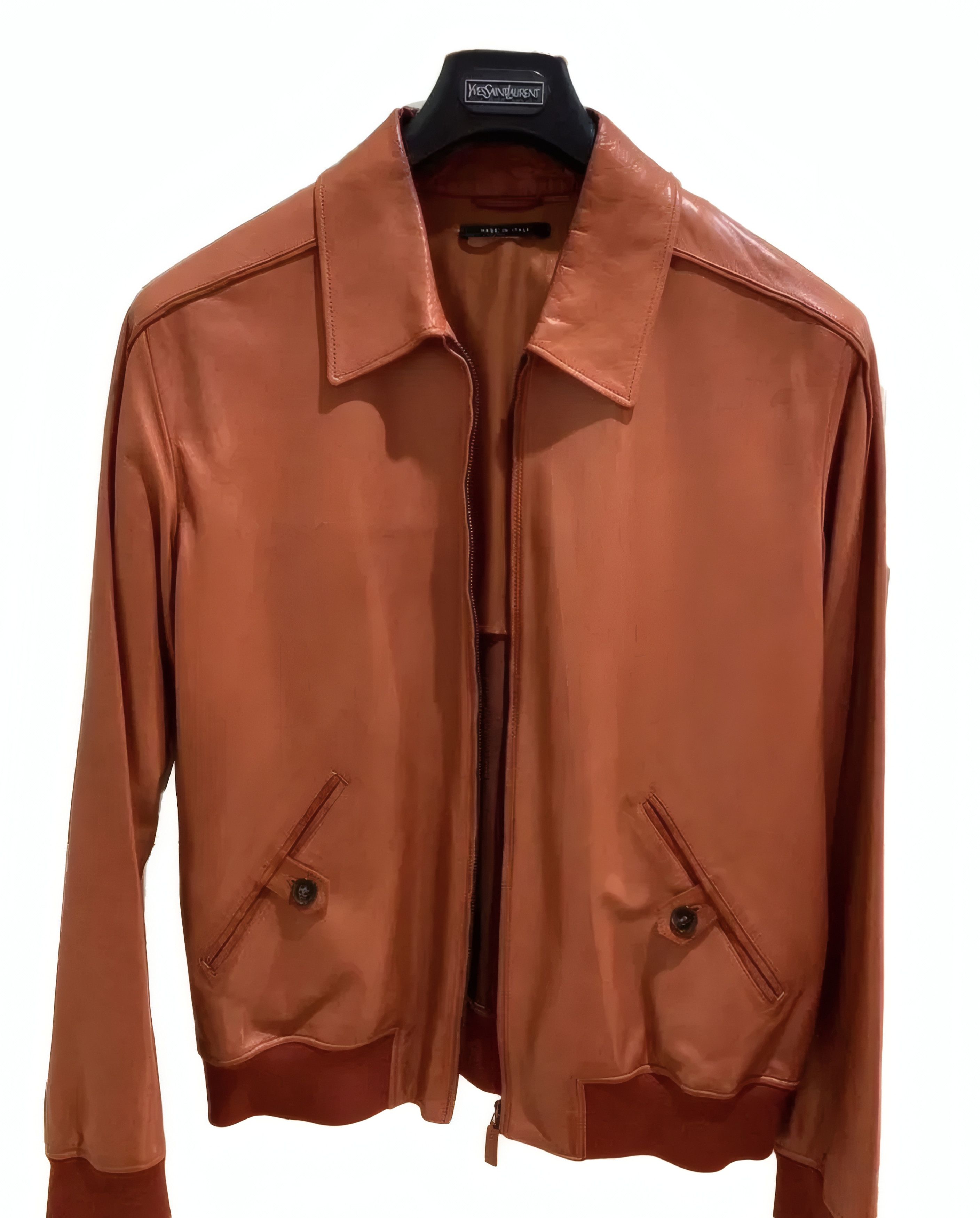 Gucci Tan Leather Bomber Jacket