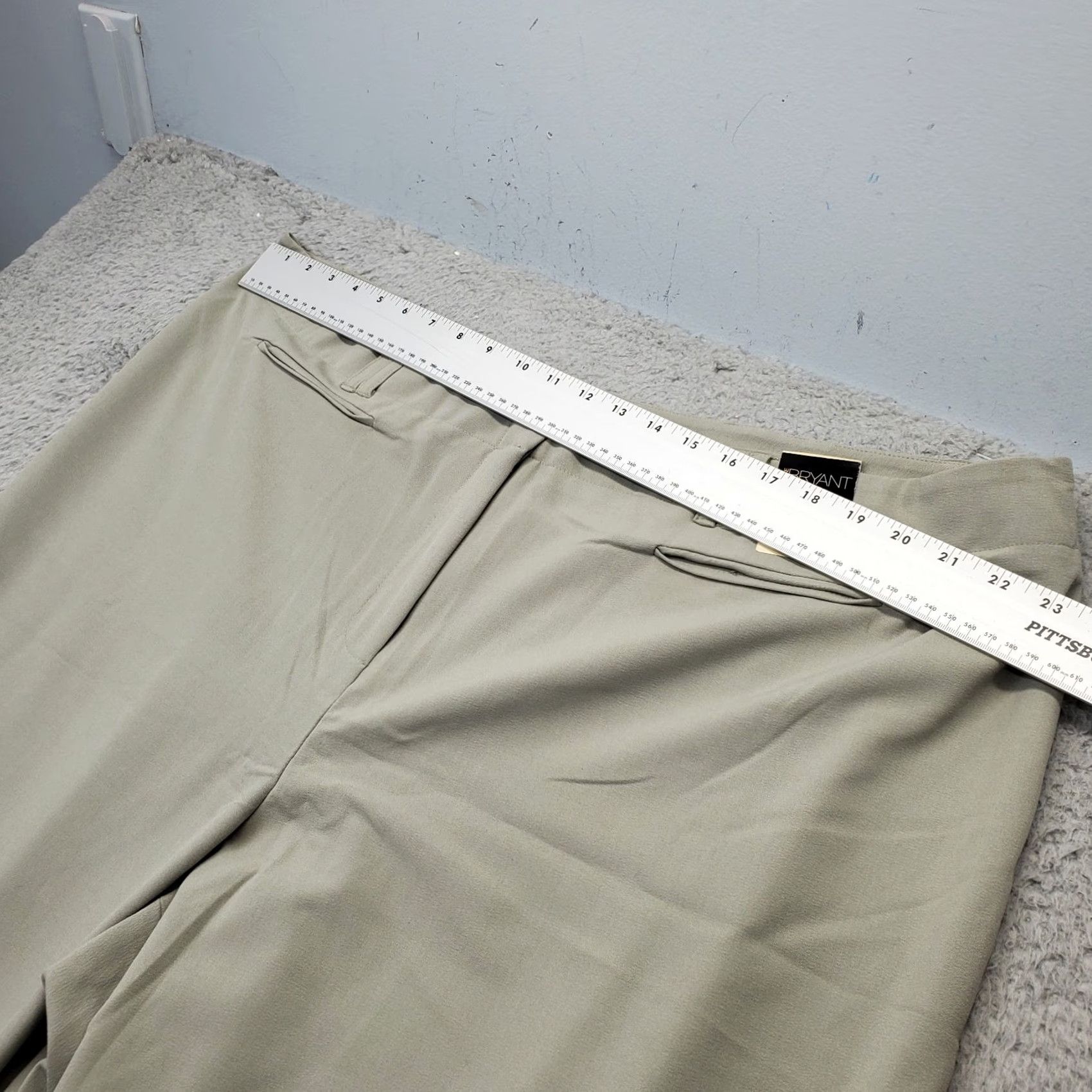 Vintage Lane Bryant Womens Pants 26 Tall Green Stretch Trouser Straight Leg Size 26" / US 2 / IT 38 - 5 Thumbnail