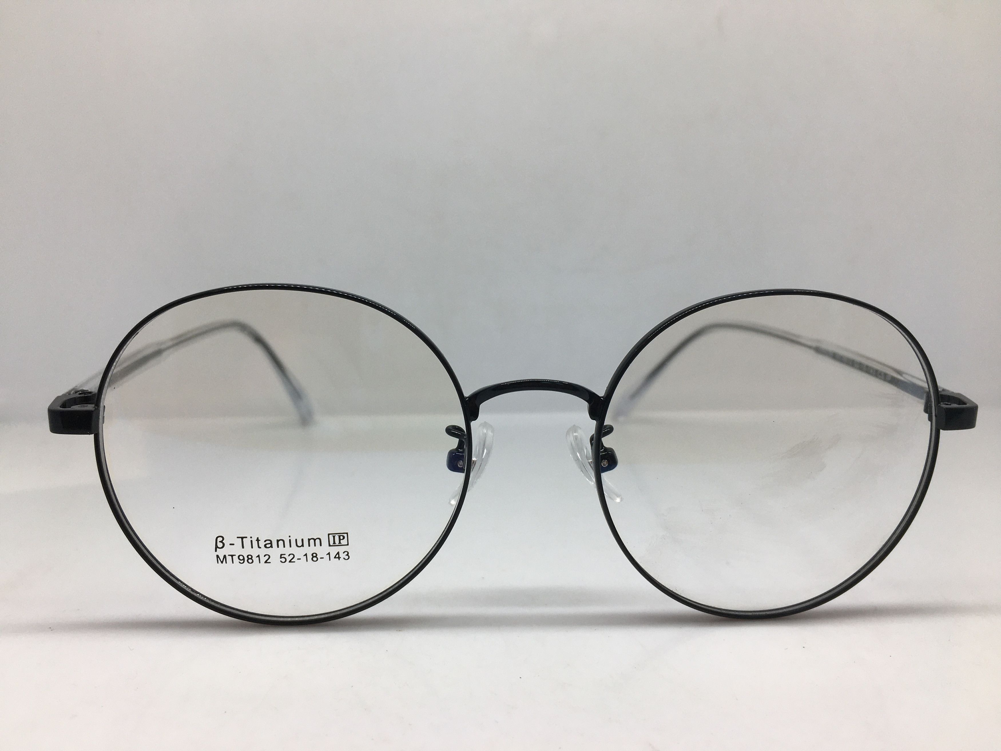 Black Titanium Round Eyeglasses Frame GATSBY ARISTOCRAT