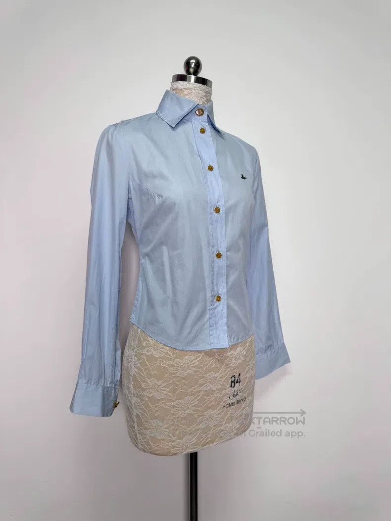 Vivienne Westwood Vivienne Westwood Light Blue Orb Embroidery Saturn Collar扣 Size S / US 4 / IT 40 - 2 Thumbnail