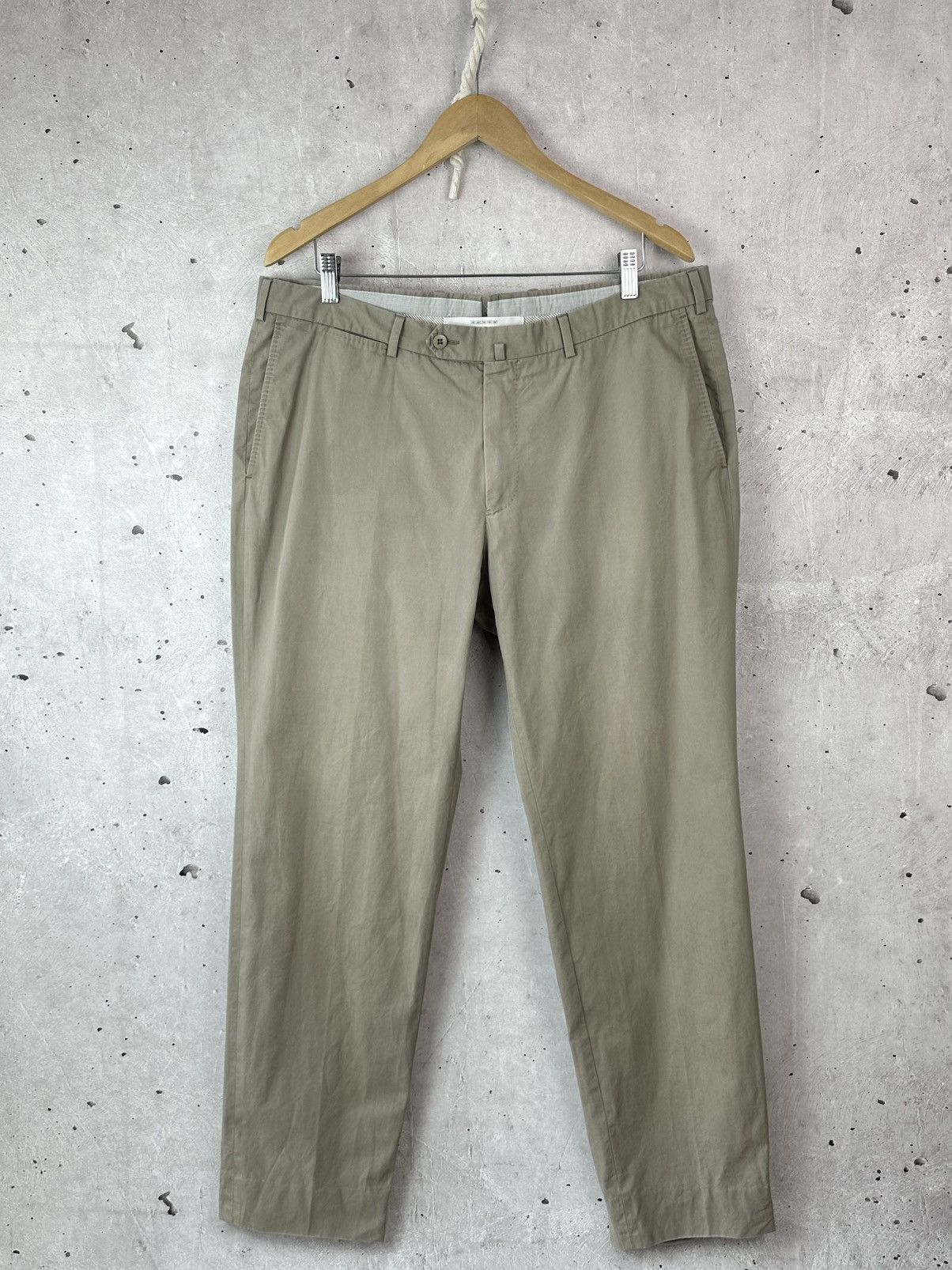 Ermenegildo Zegna Ermenegildo Zegna Slim-fit Beige Cotton Men’s Chino Pants Size US 36 / EU 52 - 1 Thumbnail