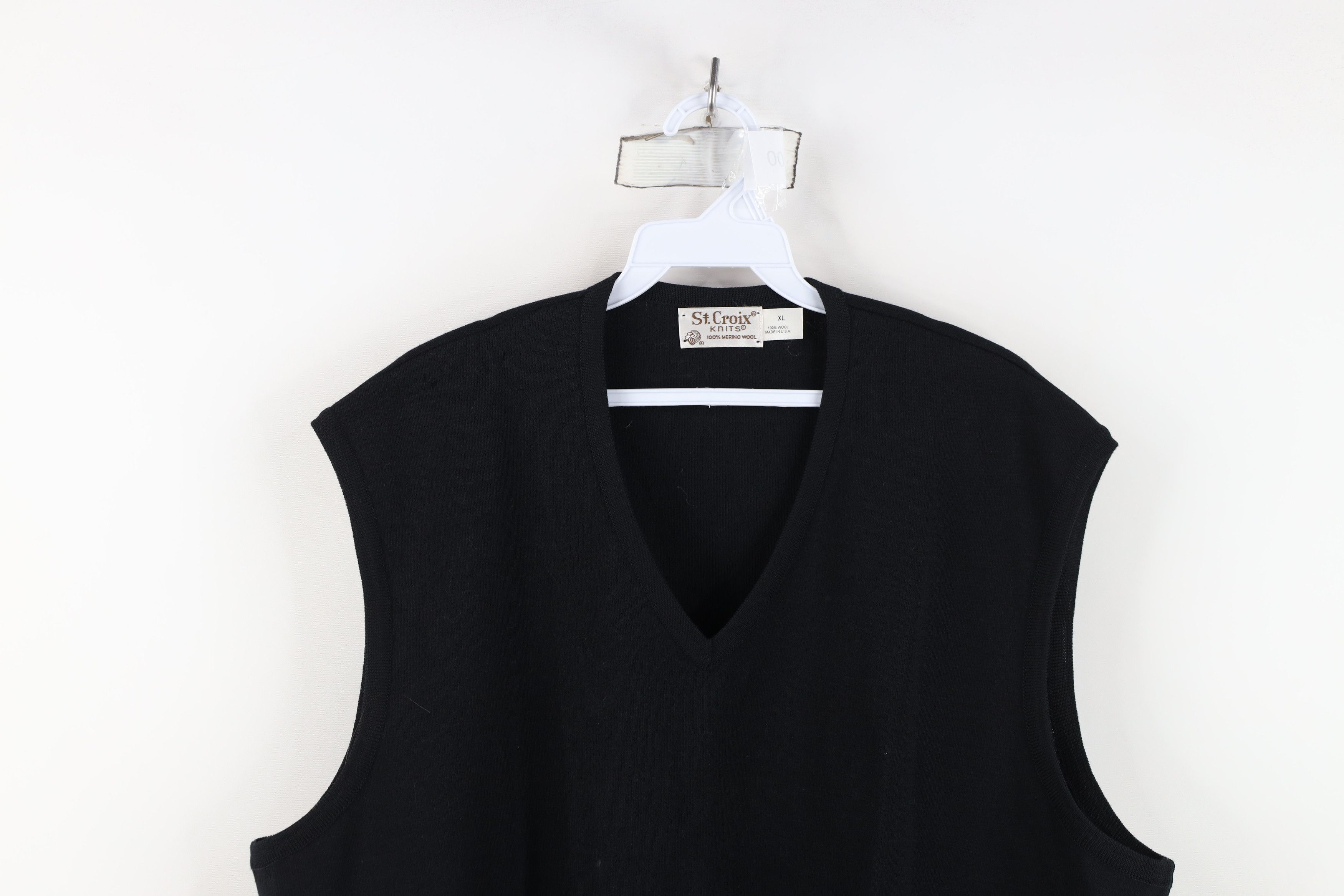 St. Croix Vintage 90s St Croix Blank Merino Wool Sweater Vest USA Size US XL / EU 56 / 4 - 2 Thumbnail