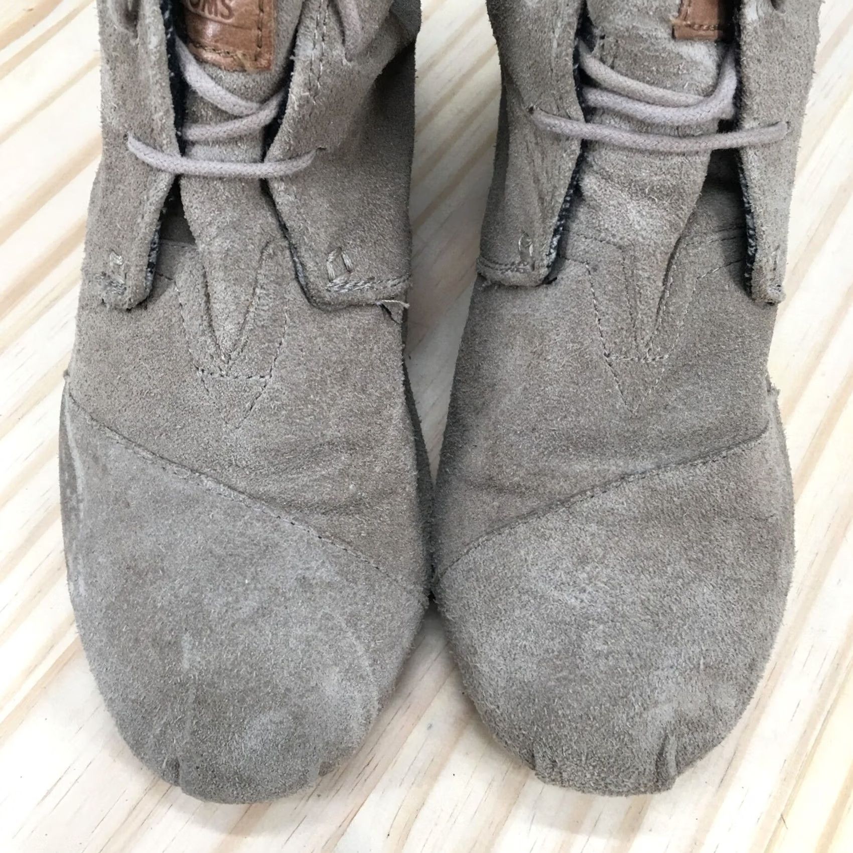 Toms TOMS Boots Womens 7.5 Lace Up Desert Wedge Ankle Bootie Brown Suede 300512 Size US 8 / IT 38 - 7 Thumbnail