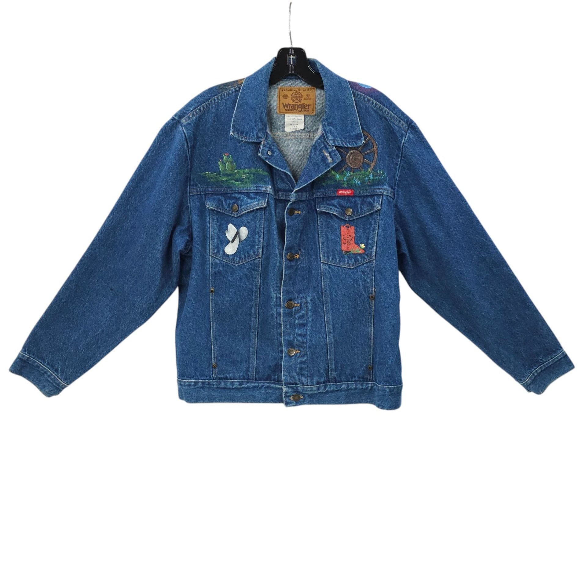 Wrangler Wrangler Western Denim Jacket Womens Size L DIY Hand Painted Size L / US 10 / IT 46 - 1 Thumbnail