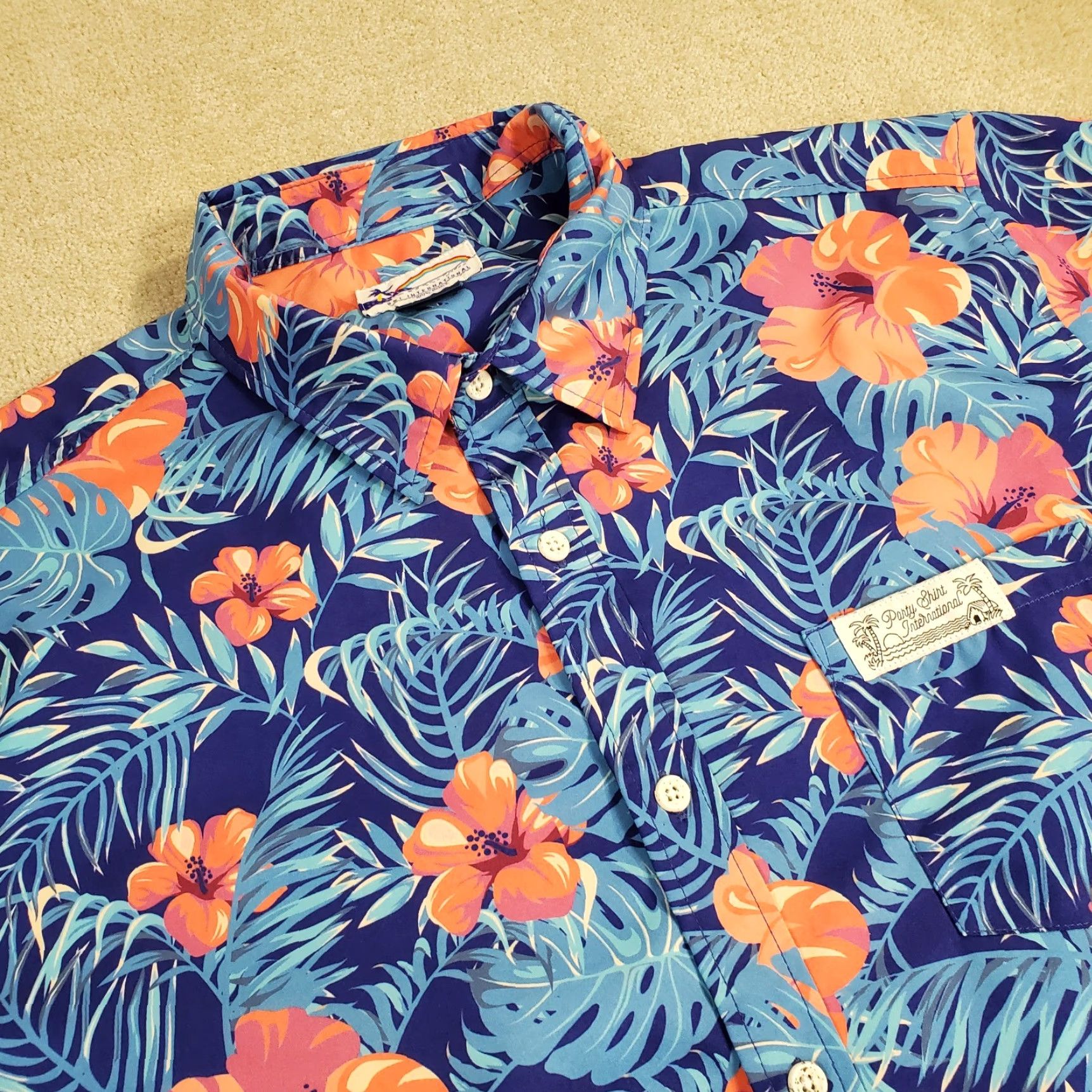 Vintage PSI International Shirt Mens Large Blue Floral Button Up Hawaiian Tropical Tropical Size US L / EU 52-54 / 3 - 2 Thumbnail