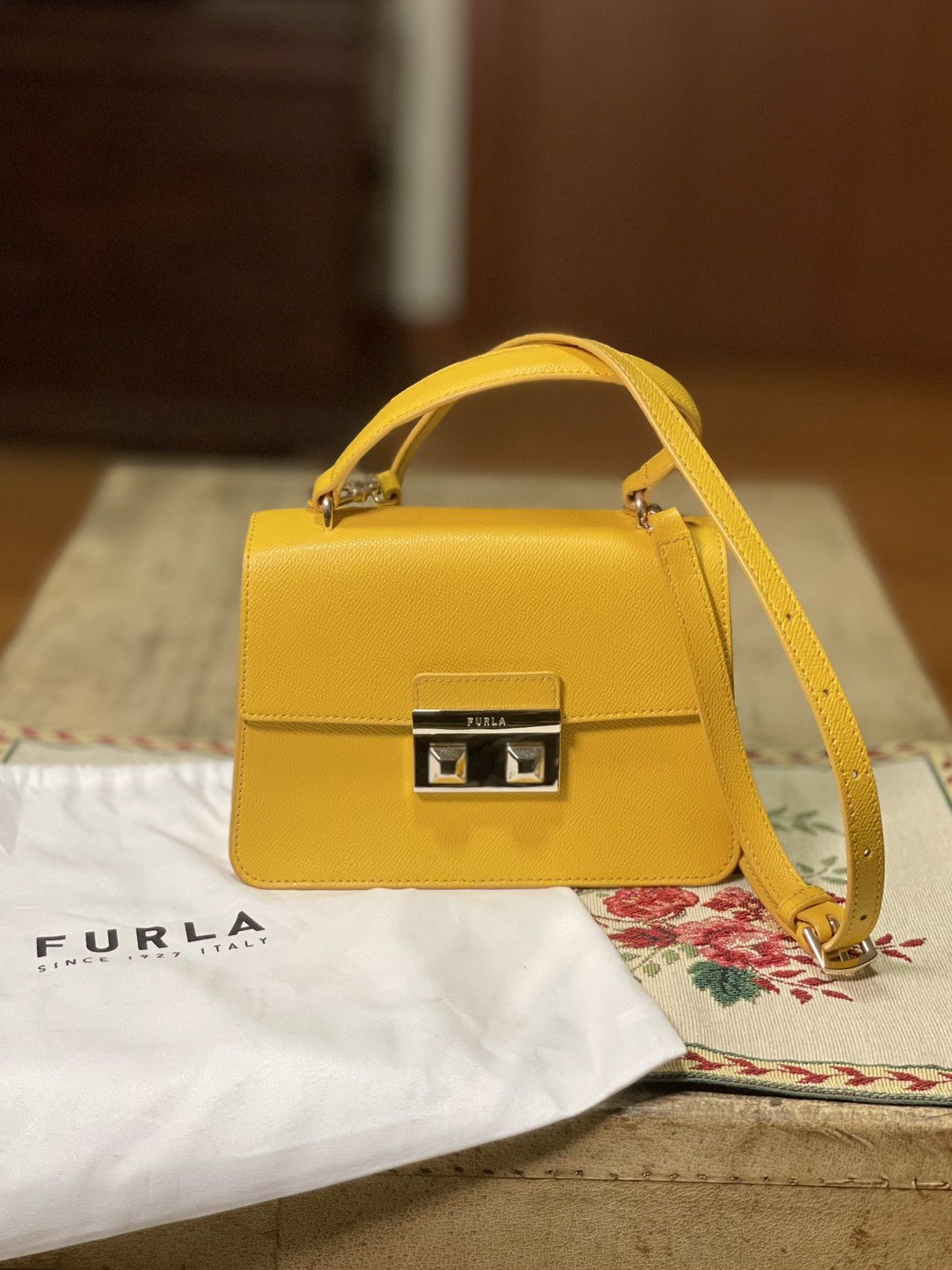 Furla Furla Bella Mini Top Handle Bag – Sunflower Yellow Size ONE SIZE - 1 Thumbnail