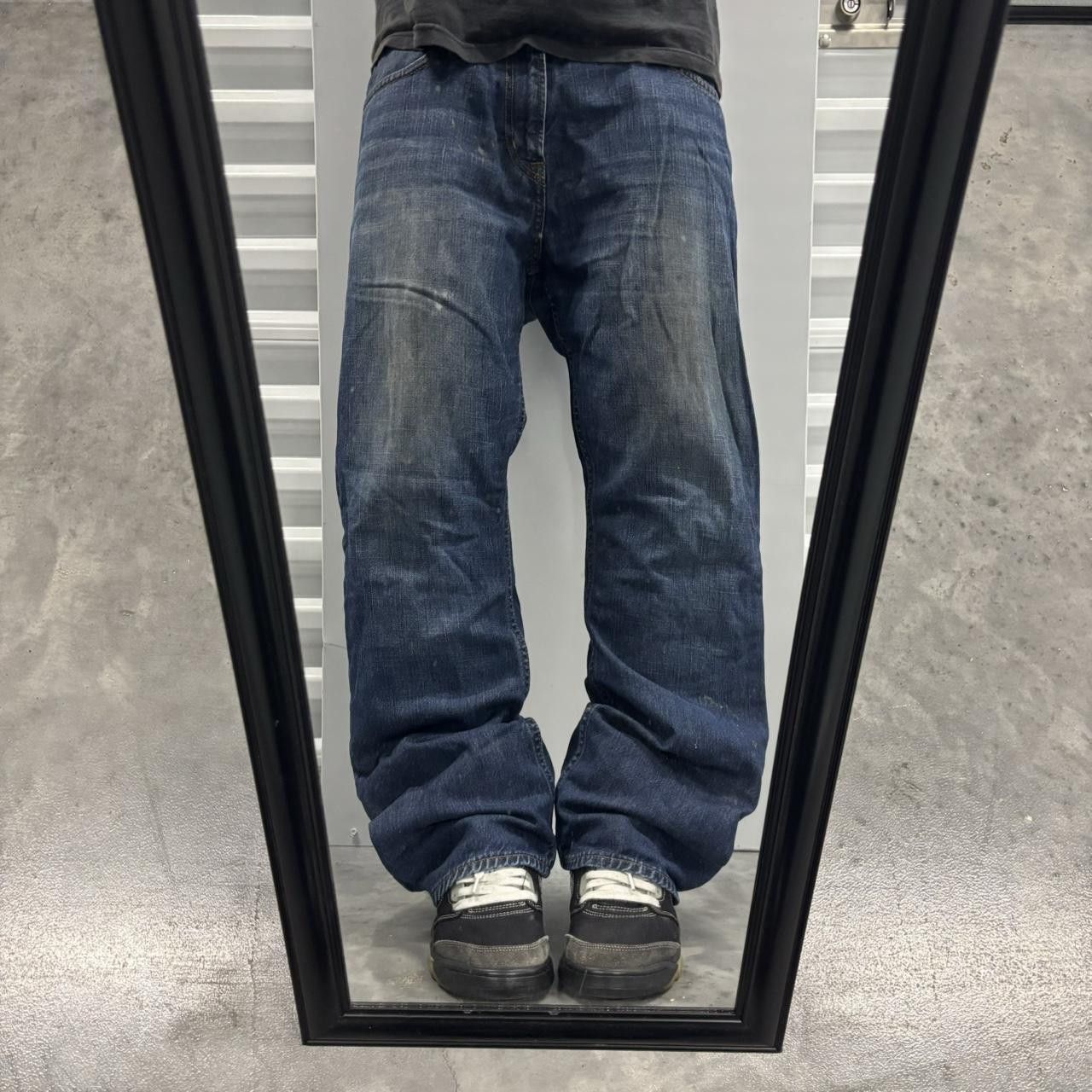 Japanese Brand × Vintage Crazy Vintage Y2K/2000s Grunge Dark Wash Bootcut Denim Jeans! Size US 34 / EU 50 - 1 Thumbnail