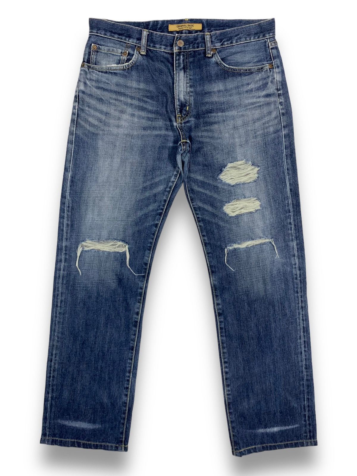 Undercover × Uniqlo Vintage Uniqlo S002 Faded Loose Straight Distressed Jeans Size US 34 / EU 50 - 1 Thumbnail